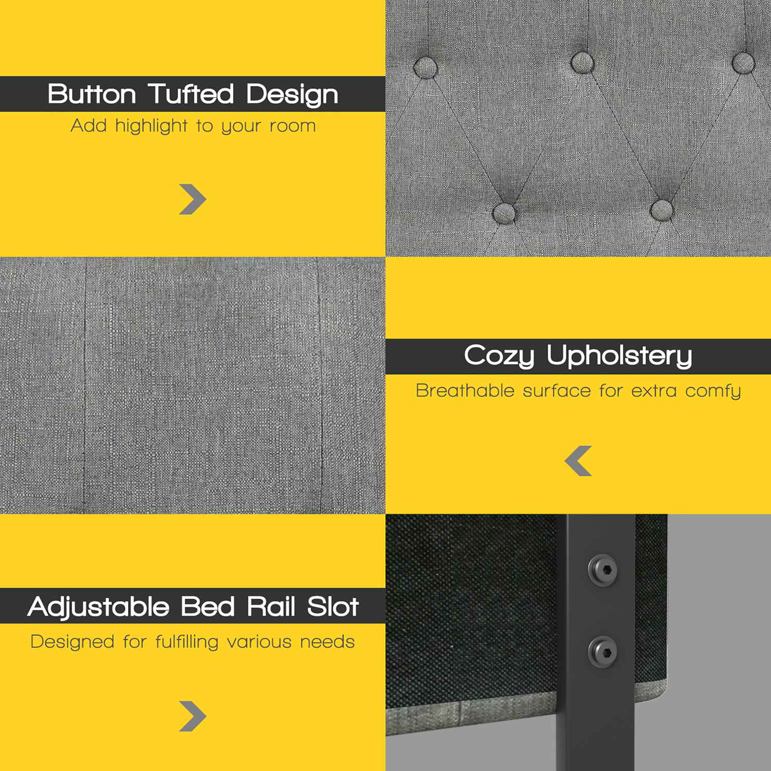 Costway CSHY004370 Upholstered-Headboards - View #5