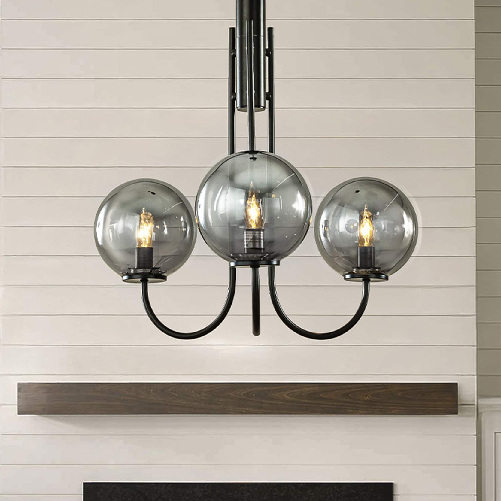 AloaDecor Lighting L7236D62MB09A 3 -Light Matte Black Modern/contemporary For Use in Bedrooms, Dining Rooms, Foyers, Kitchens, Living Rooms Chandelier