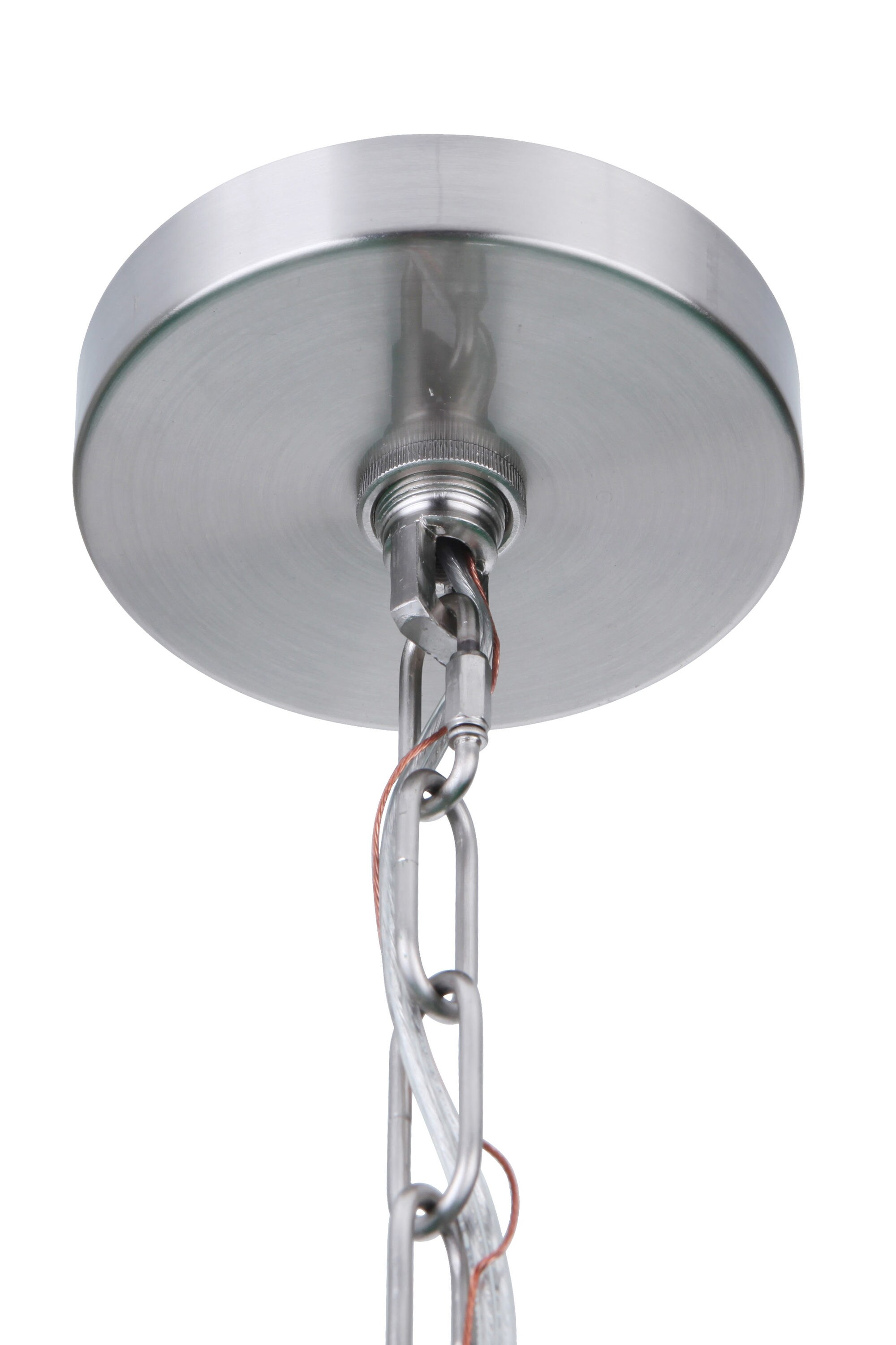 Brushed Nickel 6-Light Mini Crystal Candle Chandelier