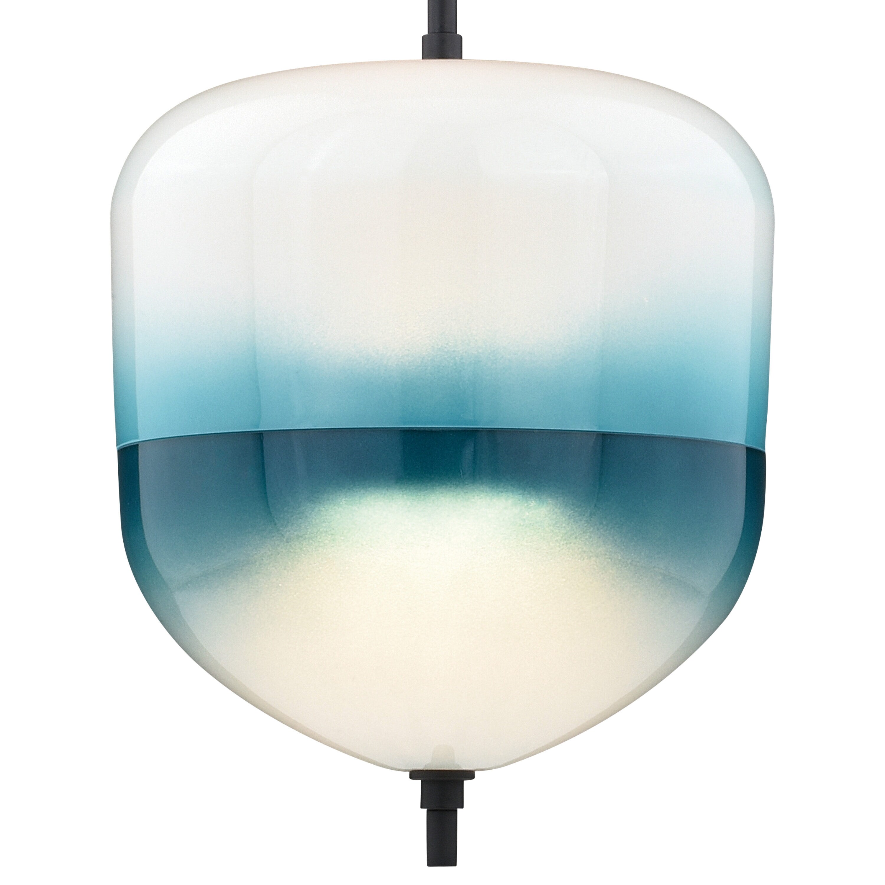 Somerset 9.25" LED Mini Pendant in Oil Rubbed Bronze with Blue Ombre Glass