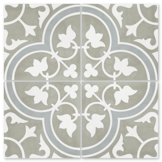 Villa Lagoon Tile Tulips B Holland 16-Pack 8-in x 8-in Unglazed Cement ...