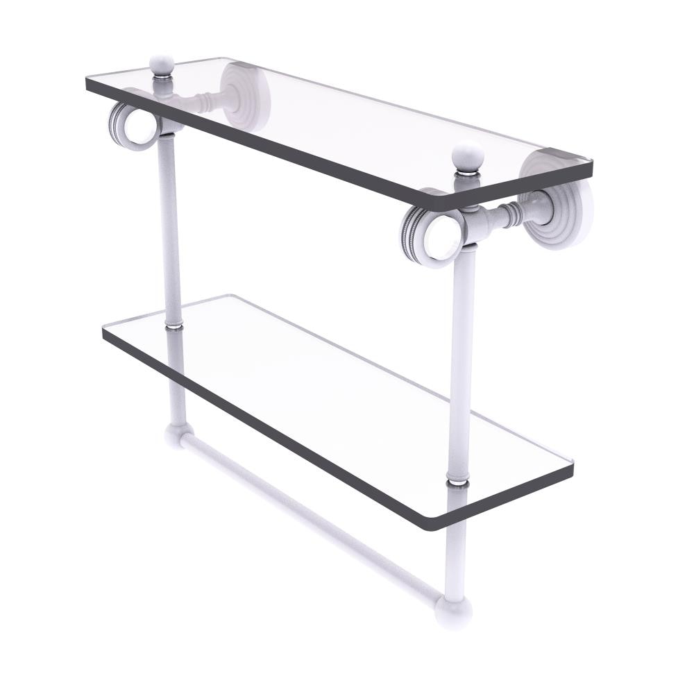Allied Brass PG-2TBD-16-WHM Pacific Grove Matte White 2 -Tier Wall mount Bathroom Shelf ( 16-in x 13-in x 5-in )