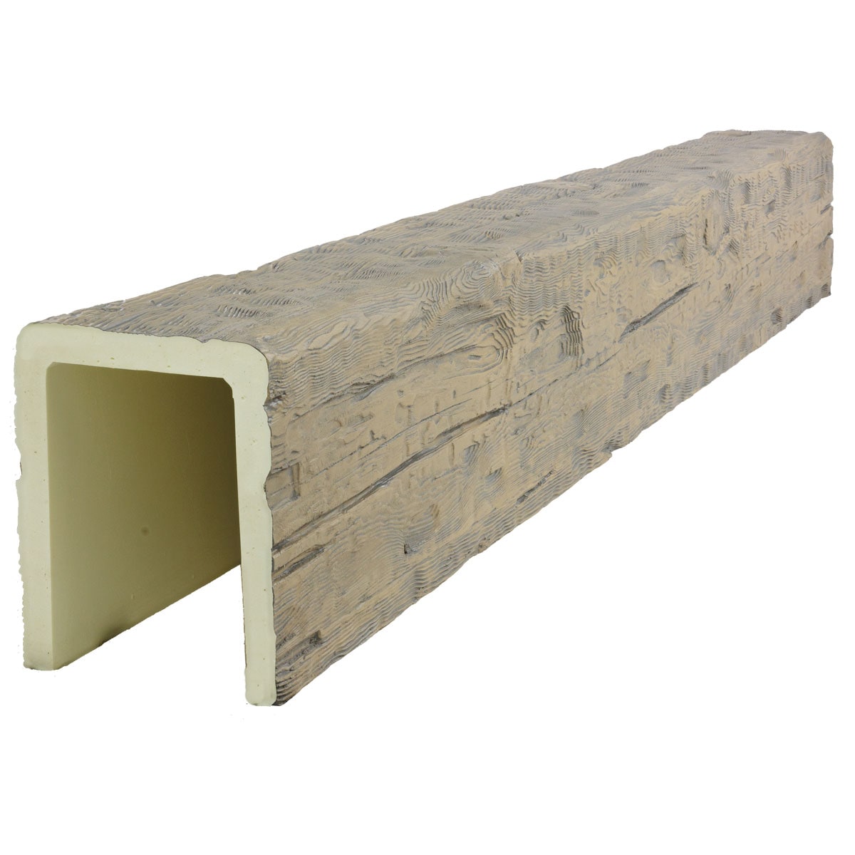 Ekena Millwork 2380443 1-in x 5-1/2-in x 8-ft Sandstone Finished Urethane U-Shaped Decorative Beam