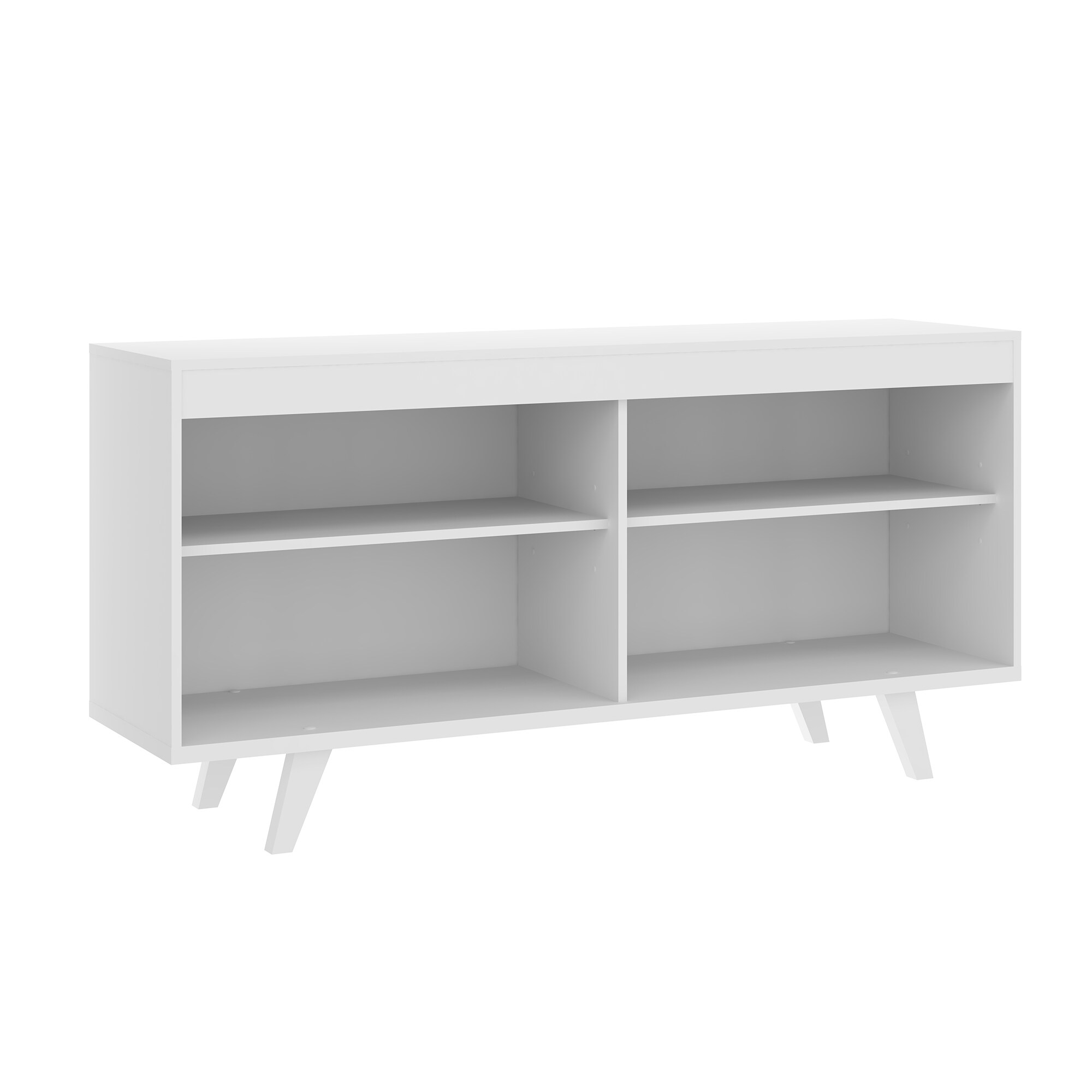 Benzara Modern/Contemporary White Tv Stand (Accommodates TVs up to 52 ...