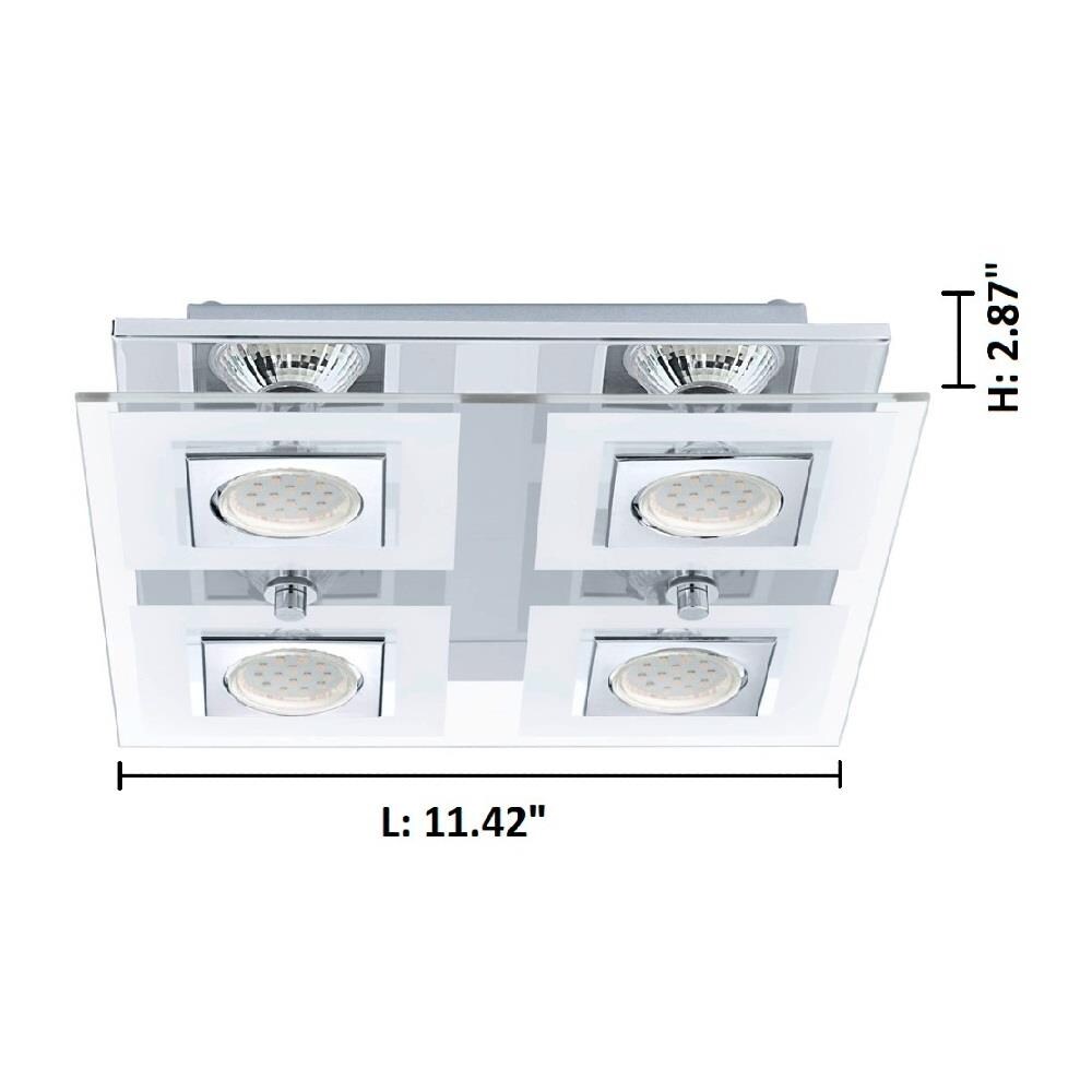 EGLO Cabo 4-Light 11.42-in Chrome Halogen Semi-flush Mount Light at ...