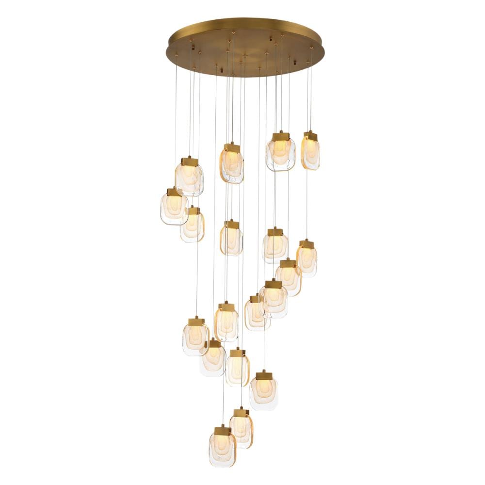 Eurofase 37192-013 Paget 19 -Light Gold Modern/contemporary Integrated LED For Use in Dining Rooms, Foyers, Kitchens, Living Rooms Chandelier