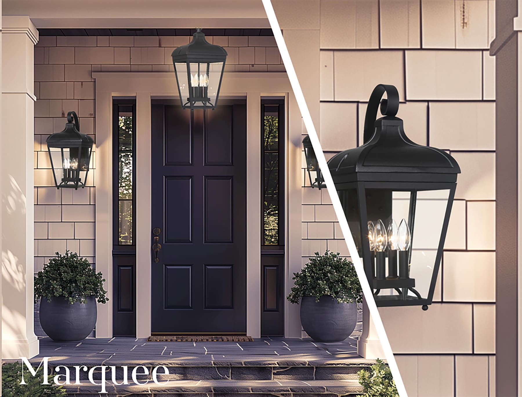 The Great Outdoors Marquee 4-Light 21-in H Matte Black