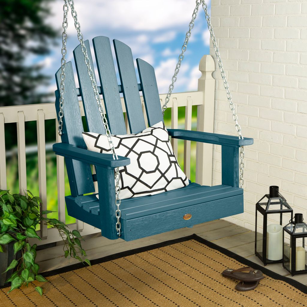 highwood AD-SW2CW23-NBE The Classic Westport 1 -person Nantucket Blue Recycled plastic Outdoor Swing