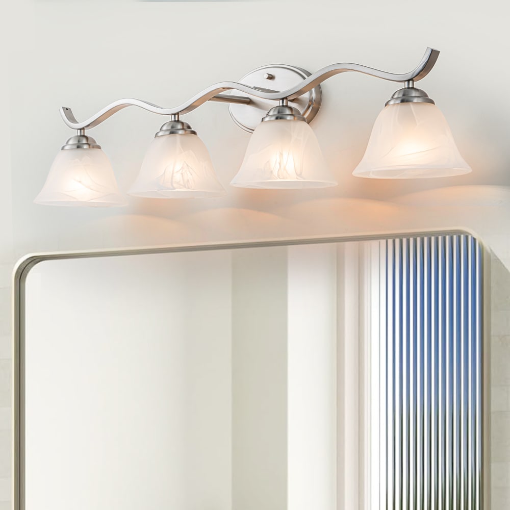 HUOKU PD1061061 Niebla 31.5-in 4 -Light Brushed Nickel Modern/contemporary Vanity light