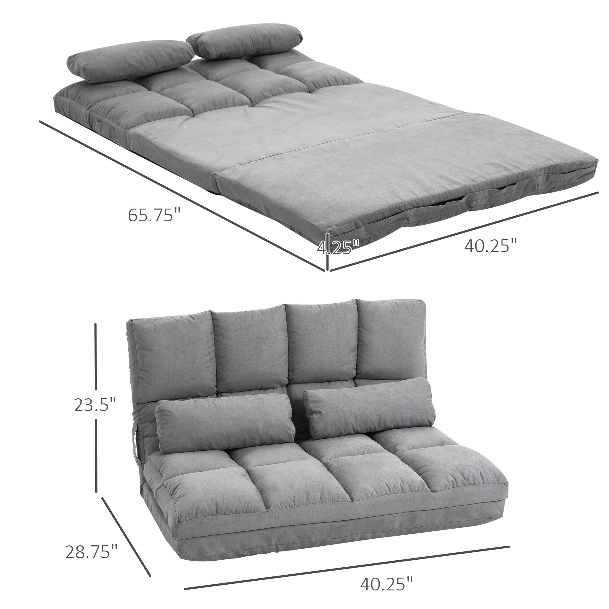 HomCom 833-933V80GY Sofas-Loveseats - View #3