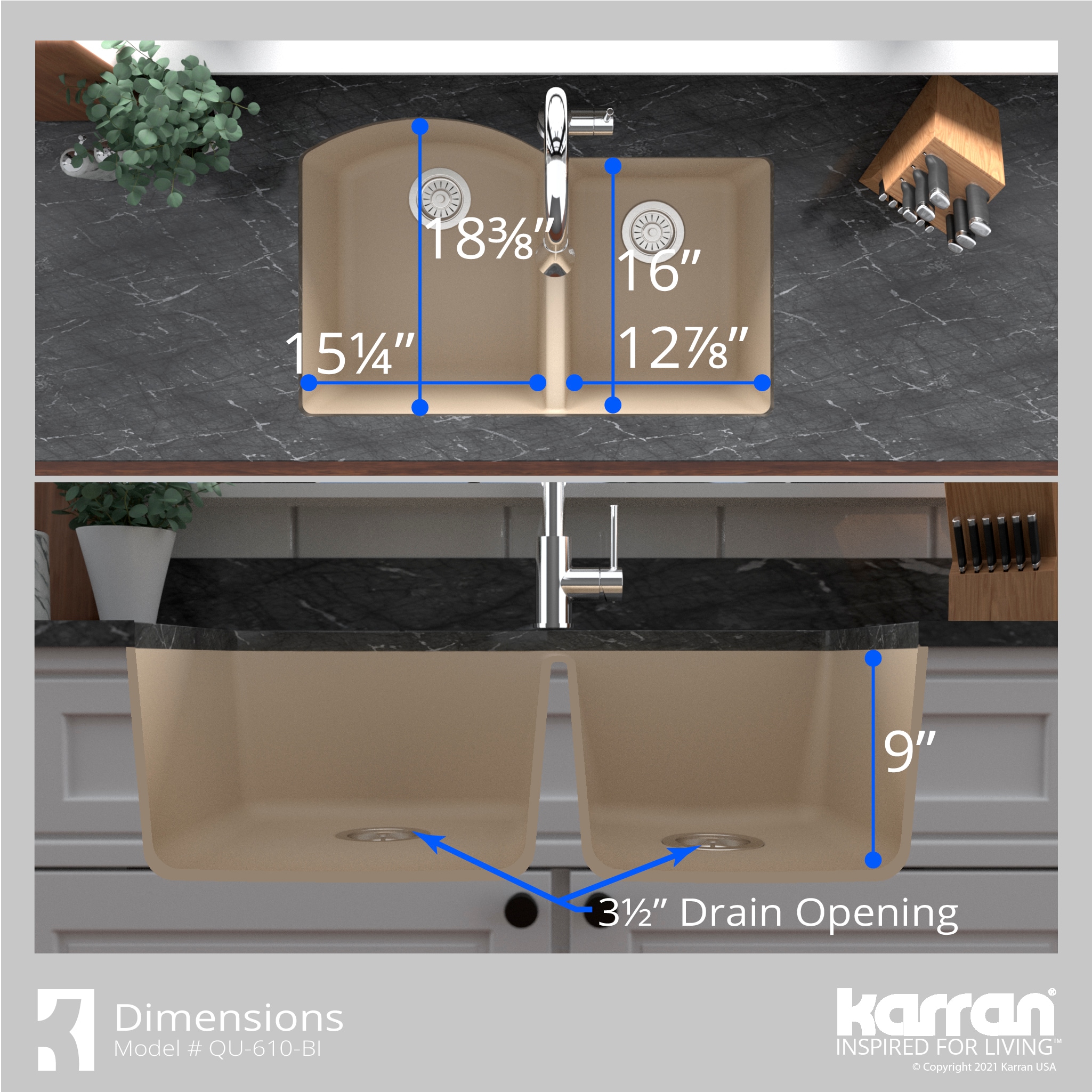Karran QU-610-BI Kitchen-Sinks - View #8