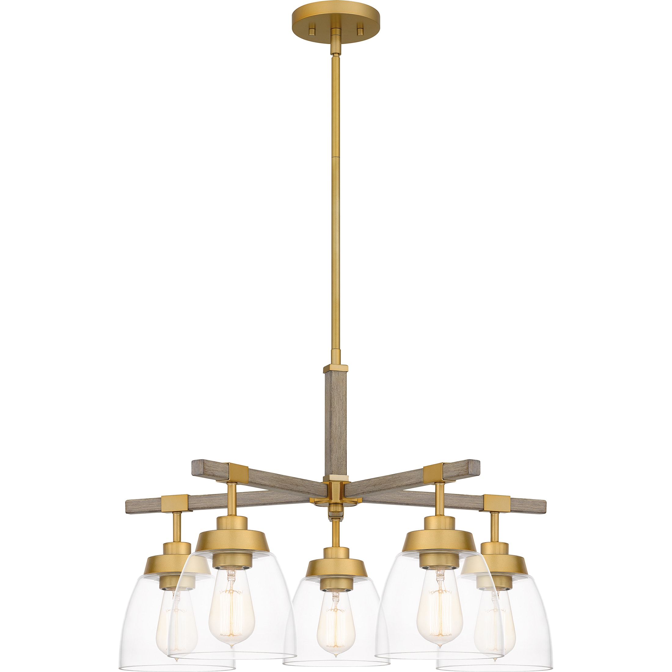 Quoizel BKT5024LG Burkett 5-Light Gold Transitional Damp Rated Chandelier