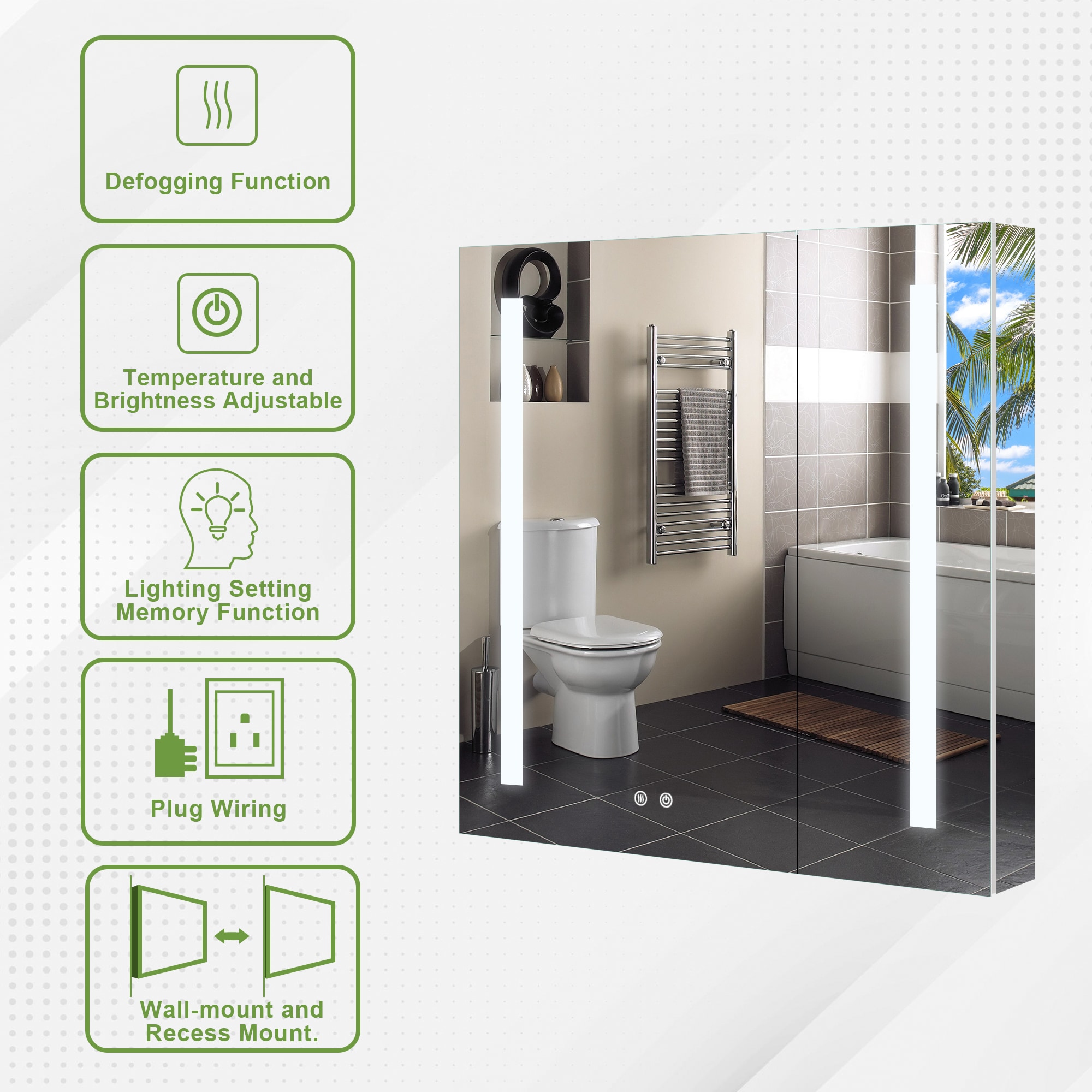 Forclover MEAM-VI3030 Bathroom-Medicine-Cabinets - View #3