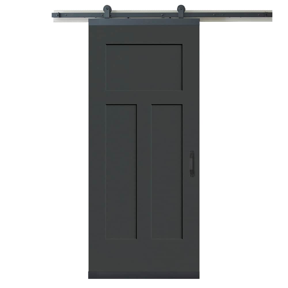 RELIABILT LO1345004 36-in x 80-in Slate Molded composite Hollow core Single Barn Door (Hardware Included)