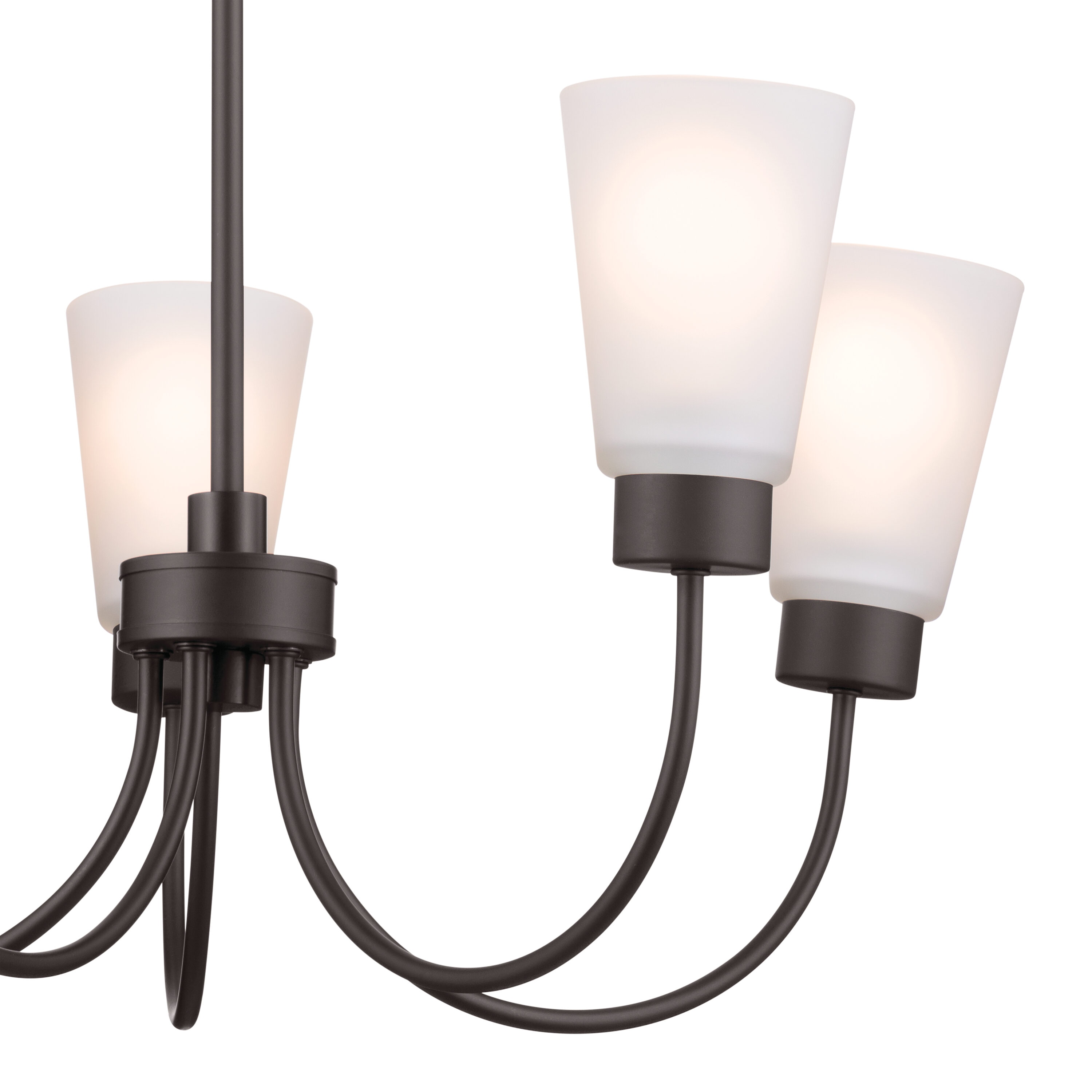 Erma 24" Olde Bronze Chandelier with White Horn Shades