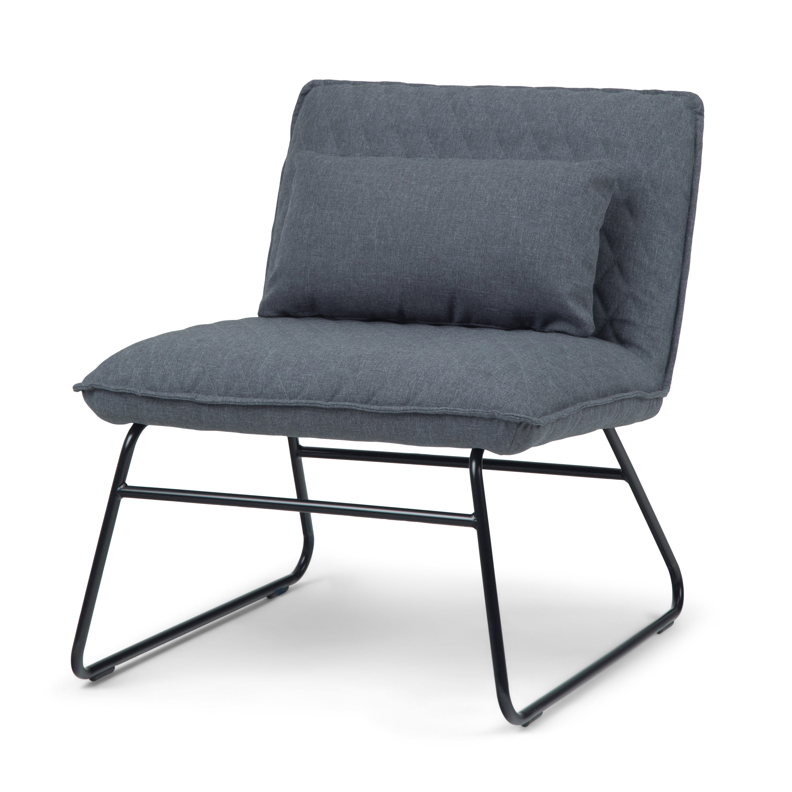 Simpli Home AXCCHR-33-G Burke Modern Grey Linen Accent Chair