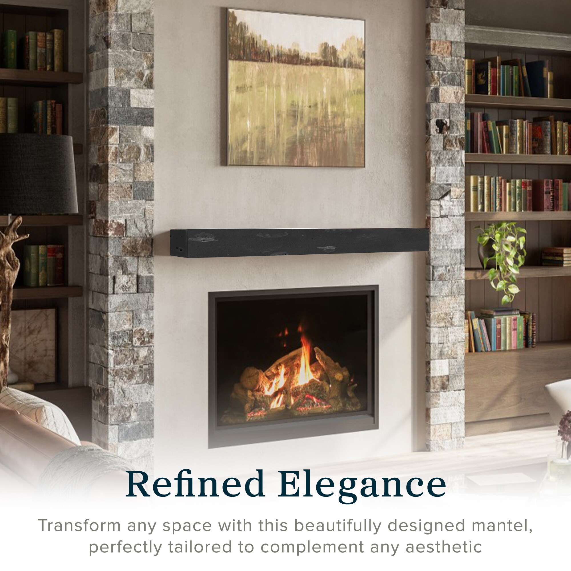 Mantels Direct DAKOTA-60X3-SBL Mantel-Shelves - View #5