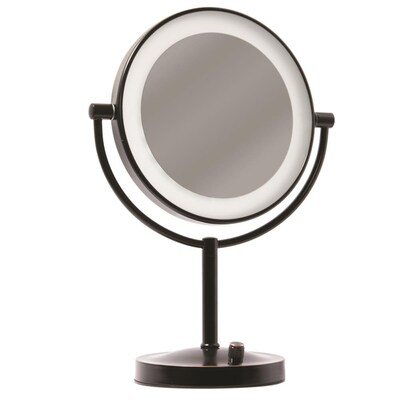 Magnifying Countertop Vanity Mirror, Oil Rubbed Bronze Lighted Make Up Mirror