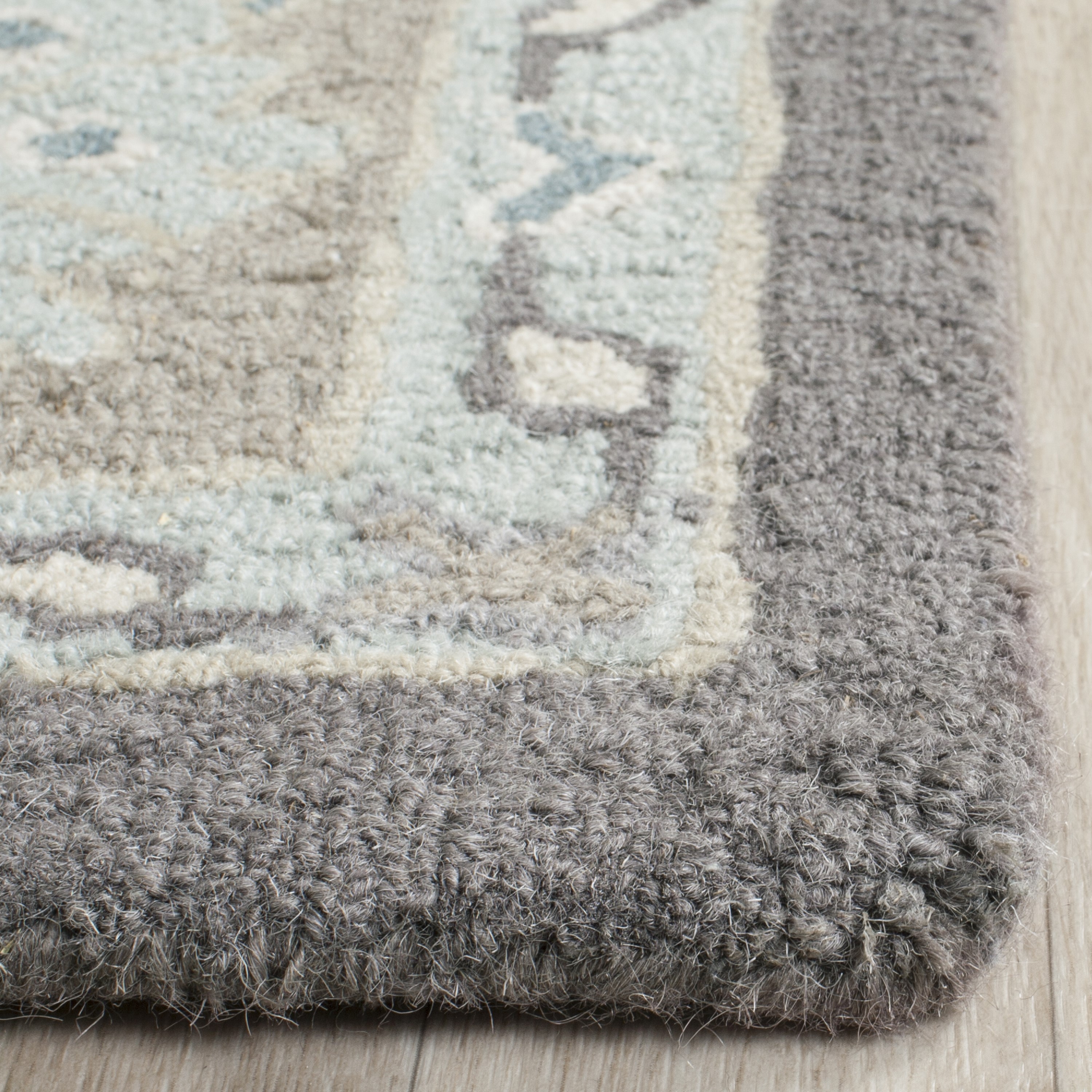 Gray Floral Hand-Tufted Wool 8' x 10' Area Rug