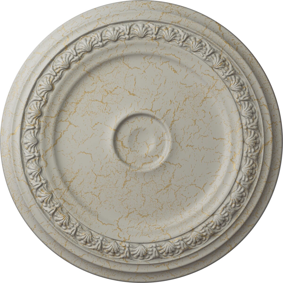 Ekena Millwork CM31CAPCC Carlsbad 31.125-in W x 31.125-in L Painted Pot Of Cream Crackle Polyurethane Whole Ceiling Medallion