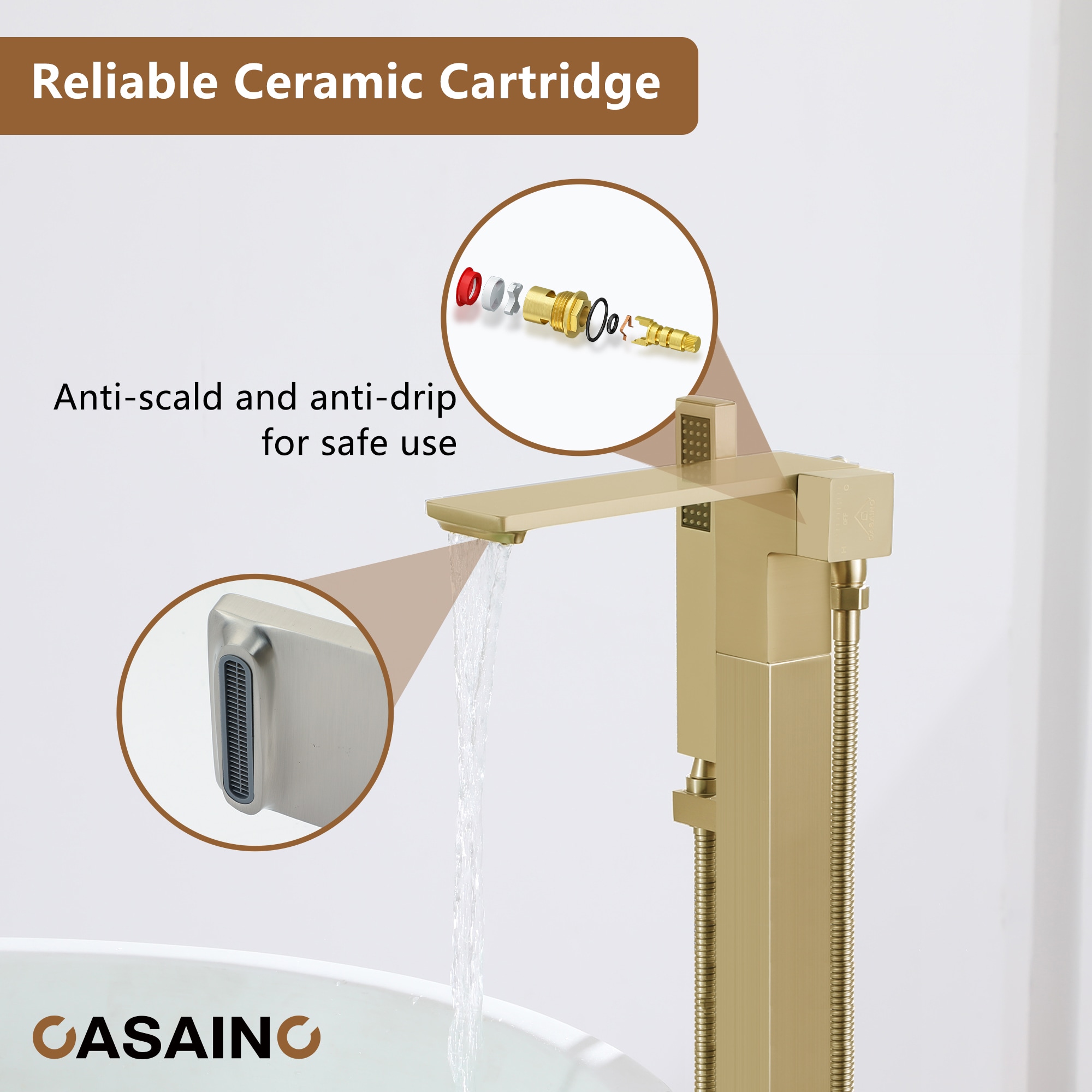 CASAINC MCS97-MB Roman-Tub-Faucets - View #7
