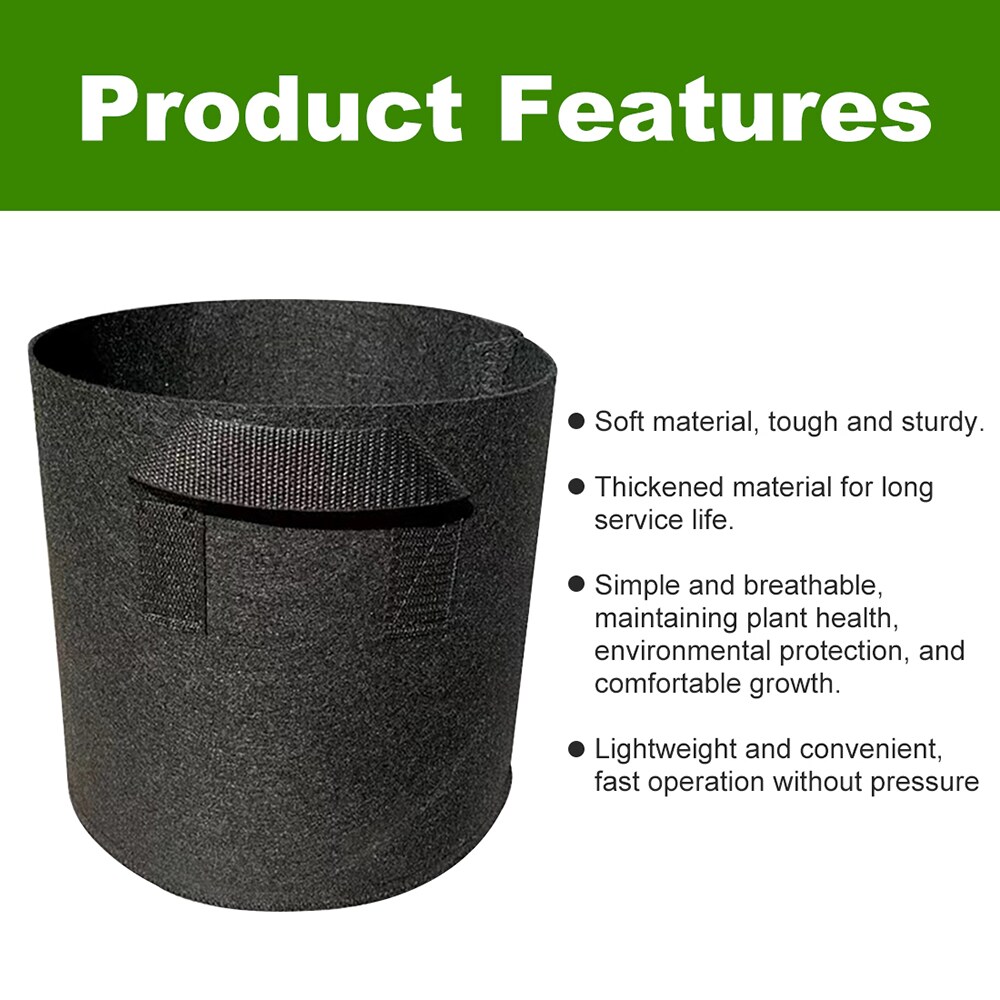 Agfabric 2-Pack 29.5-in W x 15.7-in H Black Fabric Indoor/Outdoor Grow Bag  in the Pots & Planters department at