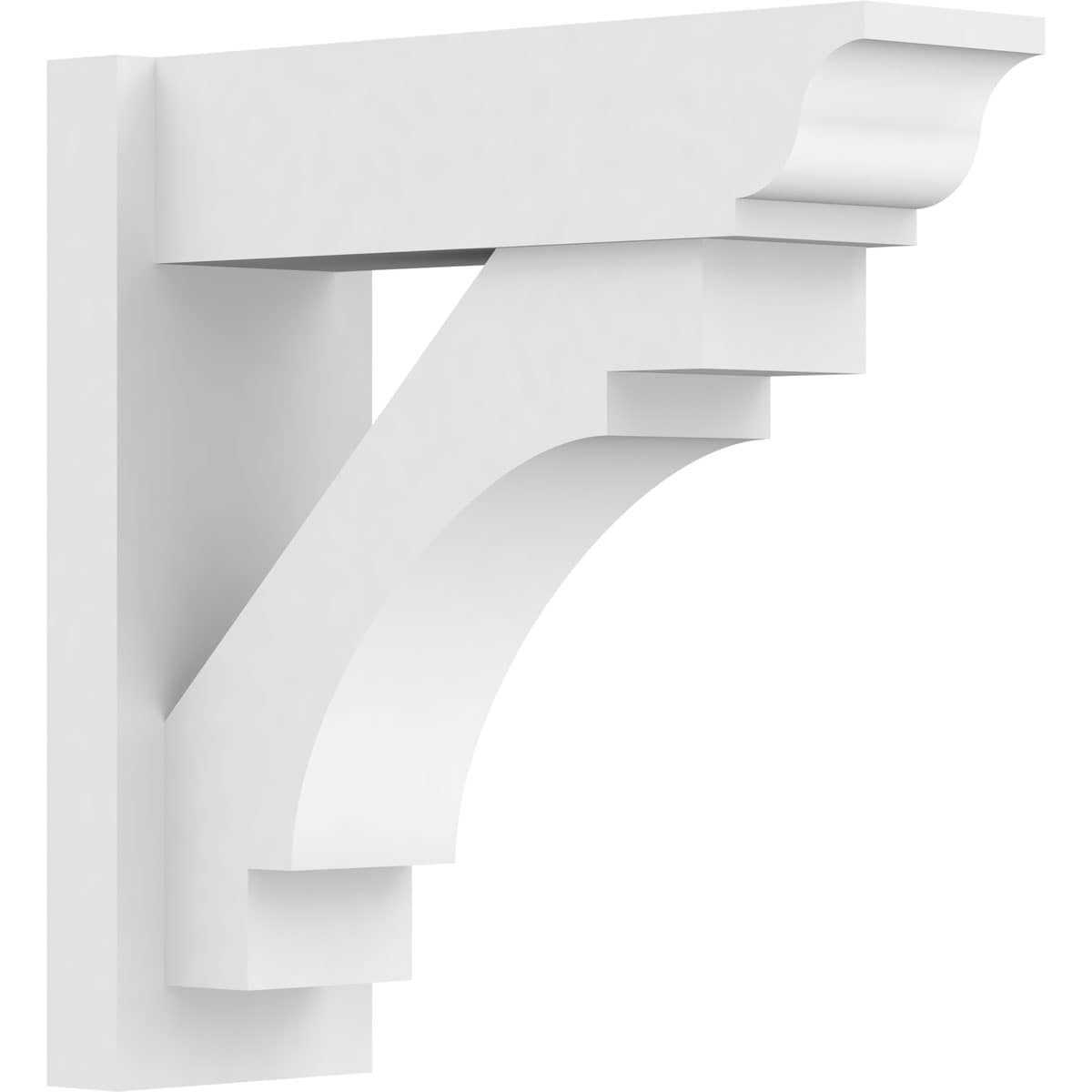 Ekena Millwork OUTP07X20X20MRC01 7-in W X 20-in D X 20-in H Merced Architectural Grade PVC Outlooker with Traditional Ends