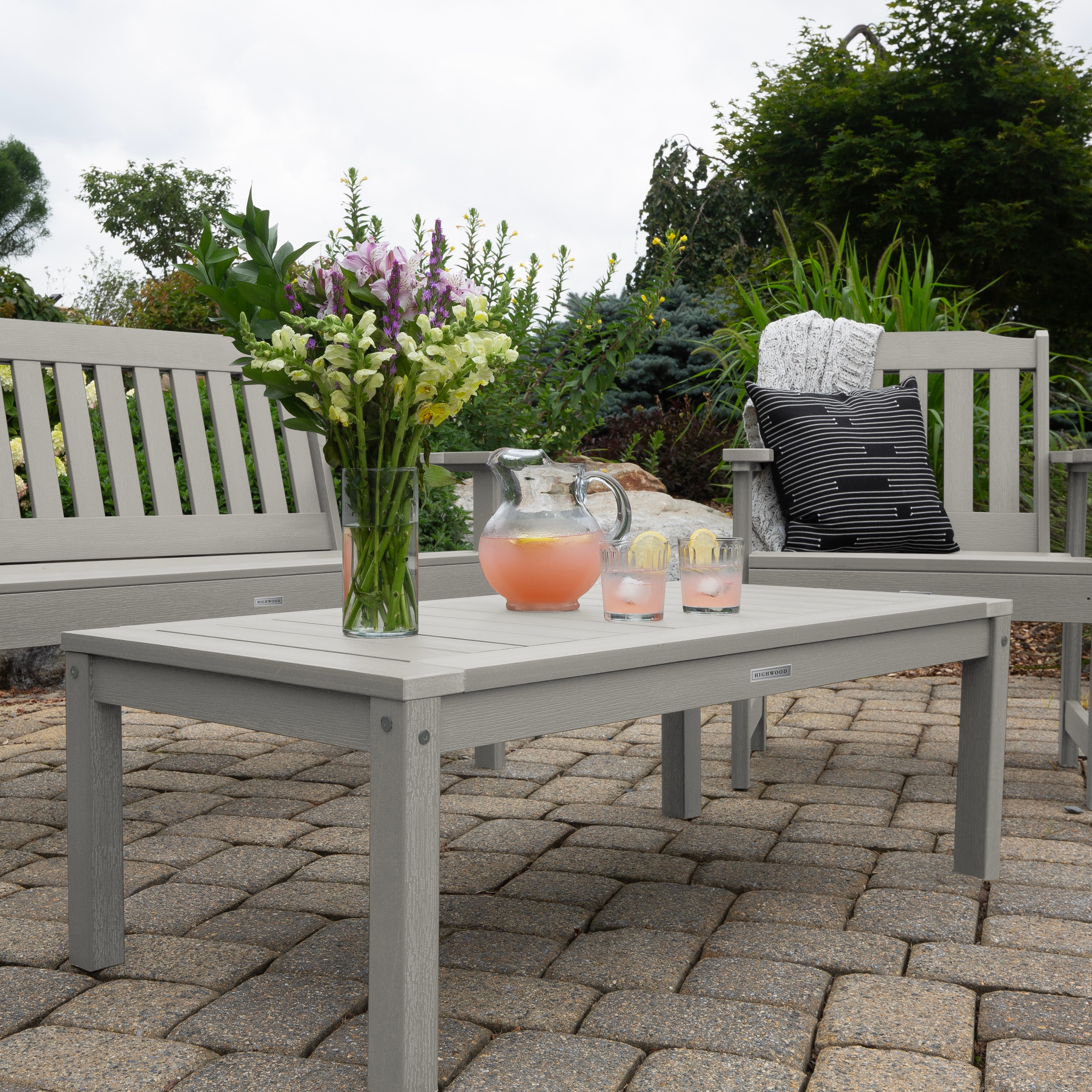 highwood AD-DSCT1-HGR The Adirondack Rectangle Outdoor Coffee Table 24-in W x 48-in L