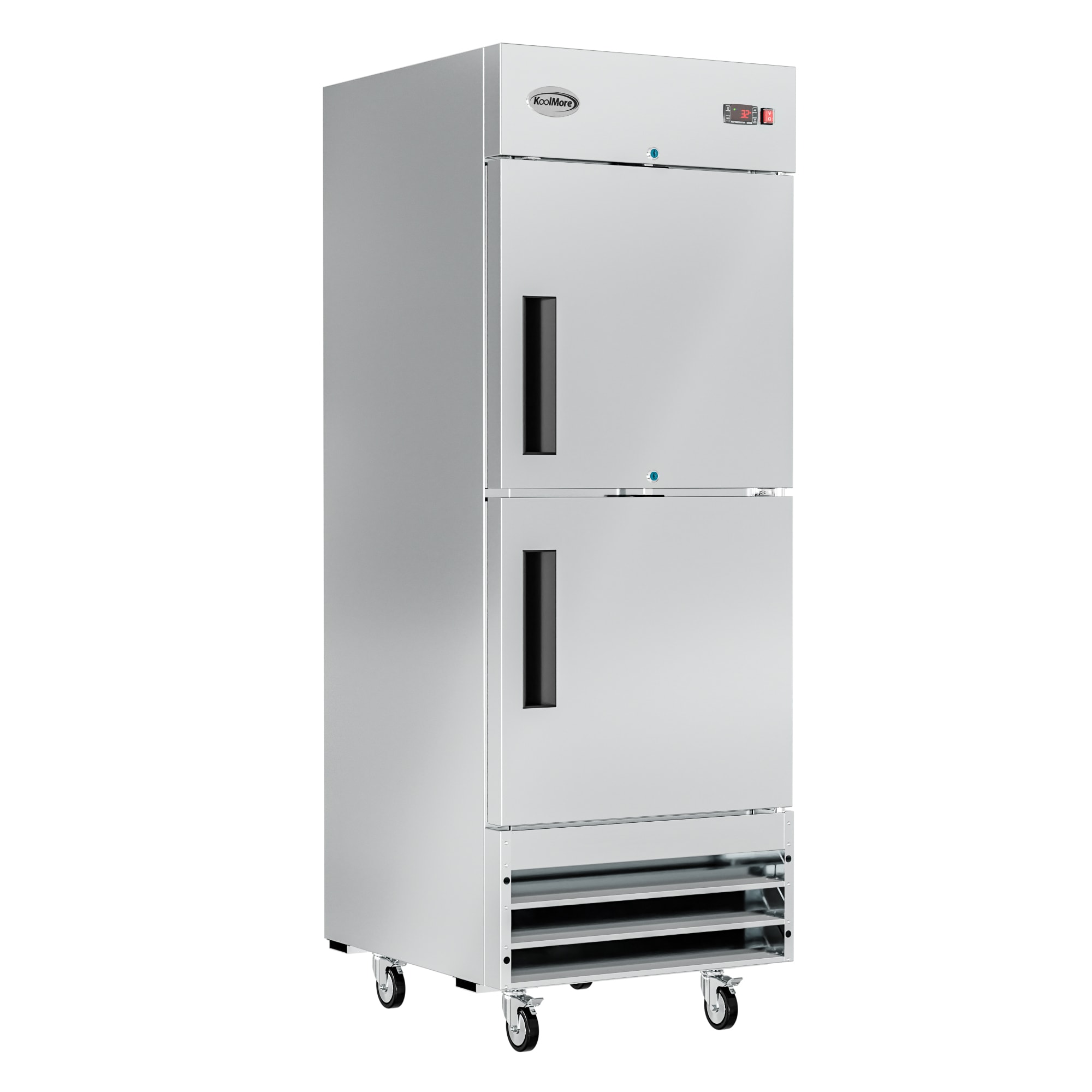 Koolmore 47 Cu. ft. Auto Defrost Commercial Reach-In Upright 2 Door Freezer in Stainless Steel, Silver