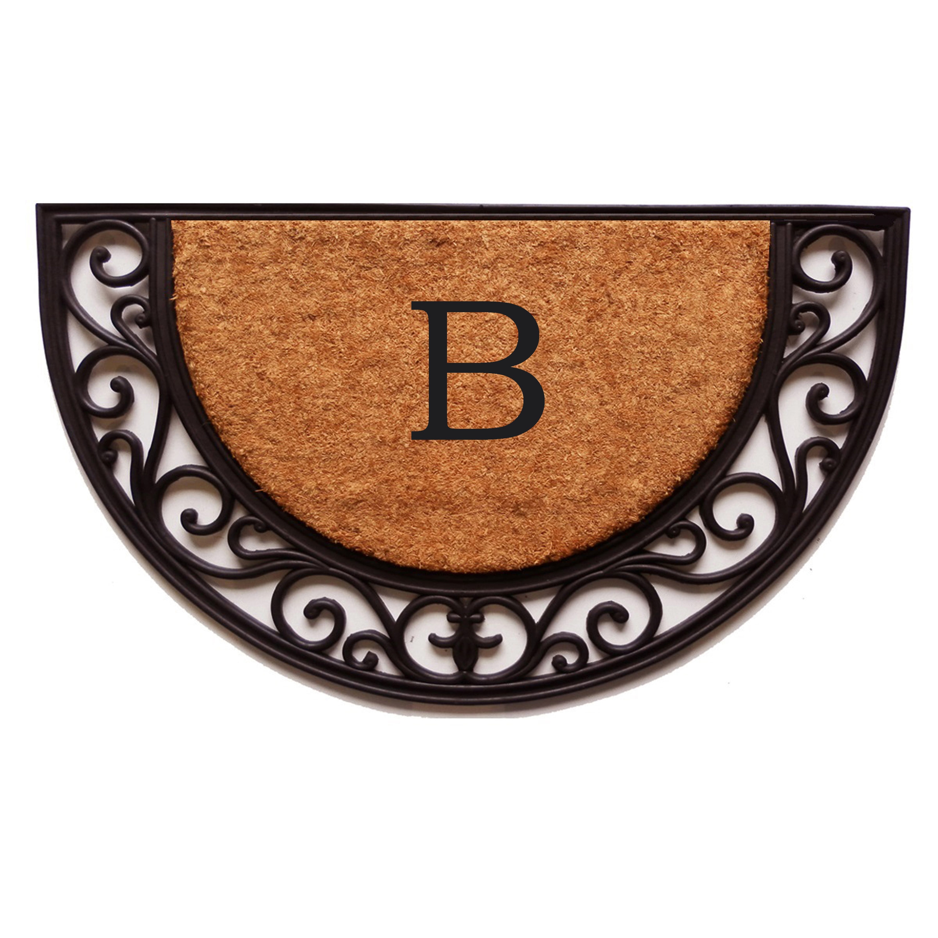 Callowaymills 100141830B Natural/Black Coir/Rubber Non-Slip Grip Indoor or outdoor Decorative Door Mat