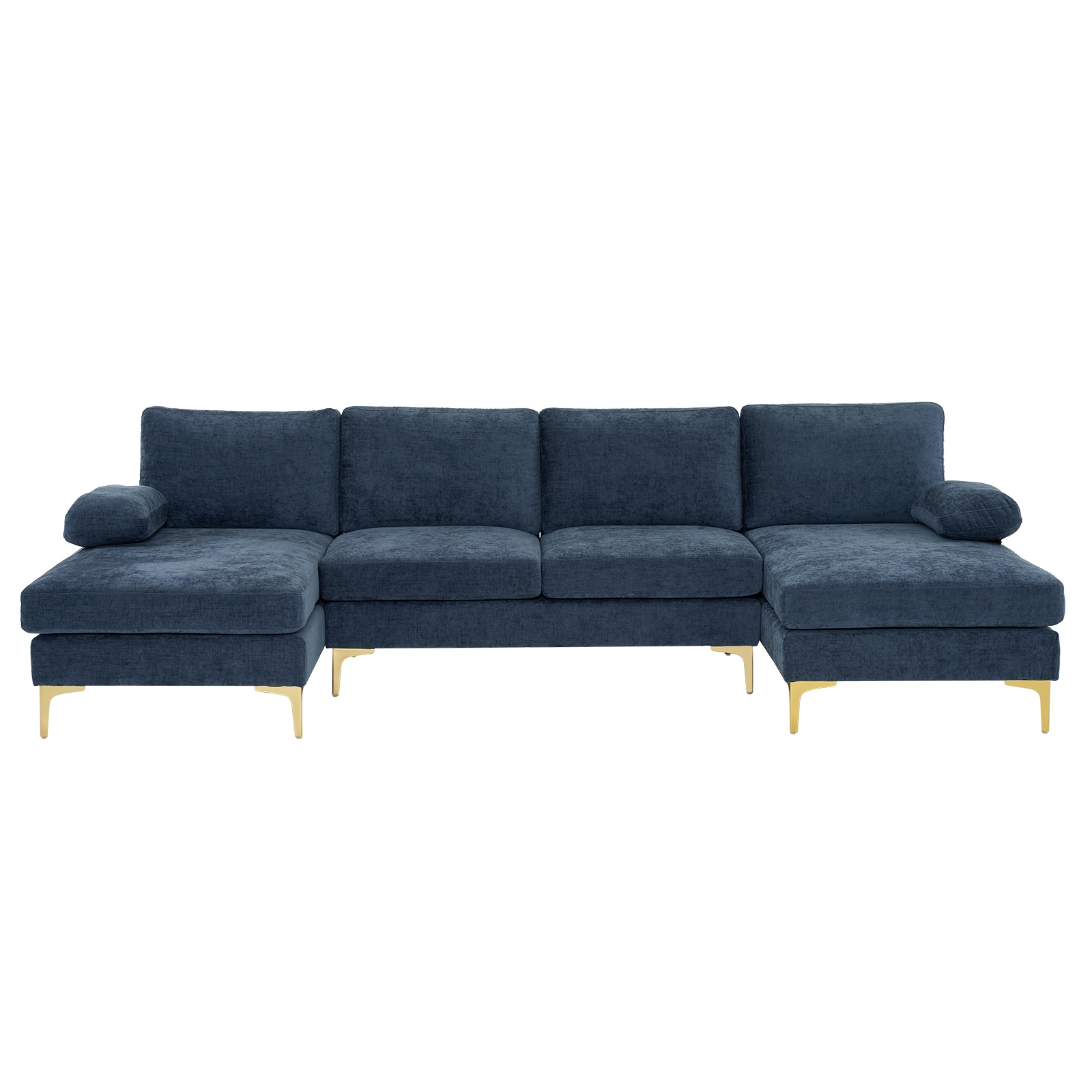 Outopee L1G52001804-06 110.2-in Modern Blue Chenille Sectional