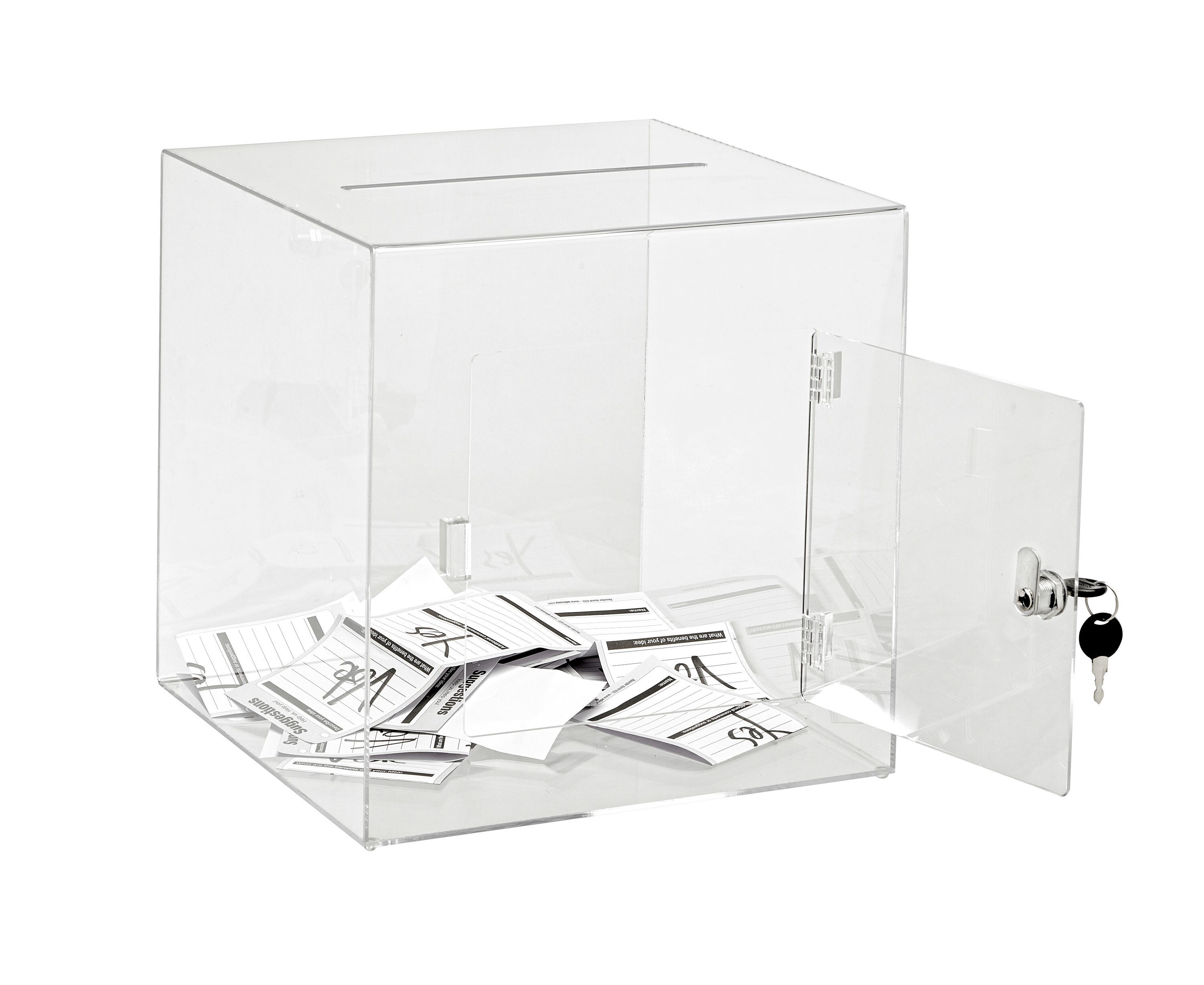 AdirOffice 12 in x 12 in x 12 in Acrylic Suggestion Donation Box with ...