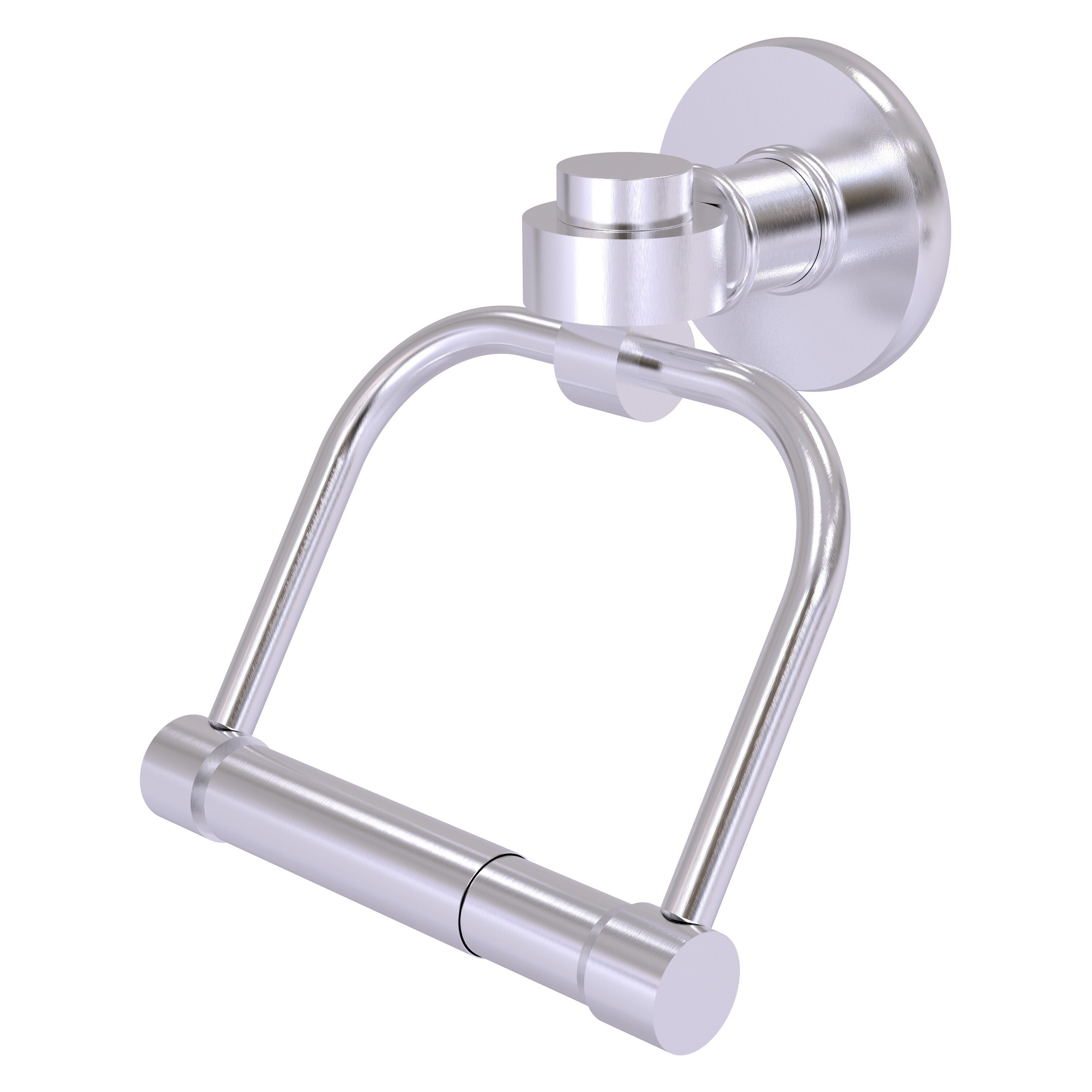 Allied Brass 2024-SCH Continental Satin Chrome Wall mount Double post Toilet Paper Holder 1 -Rolls