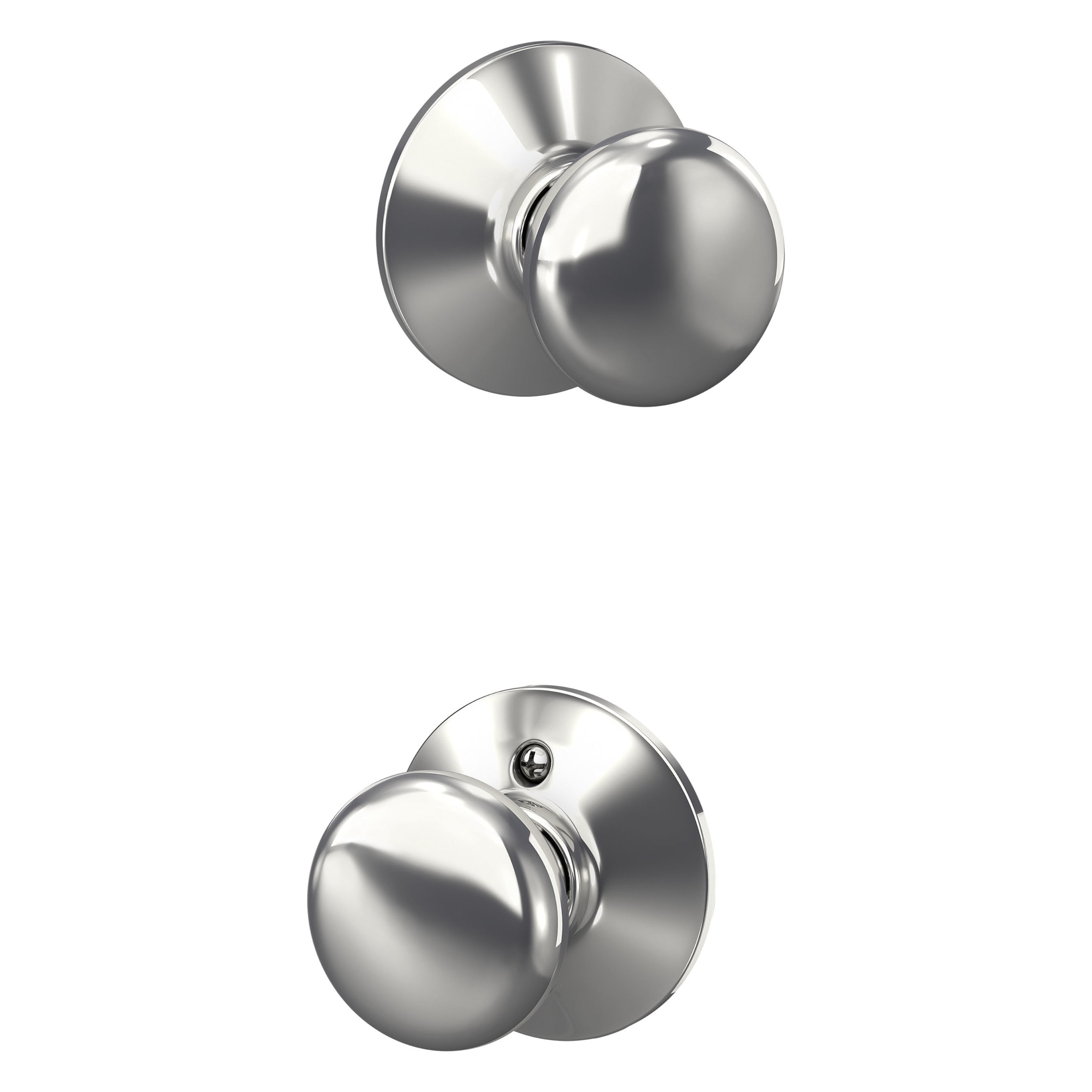 Schlage F10 PLY 625 F10 PLY Plymouth Polished Chrome Interior Hall/Closet No deadbolt Passage Door Knob