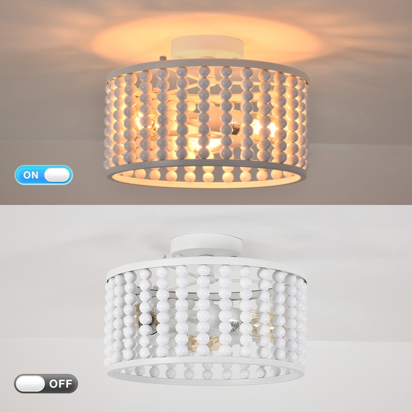  CL8001C01-2 Bohemia 2-Light 12.8-in White Flush Mount Light
