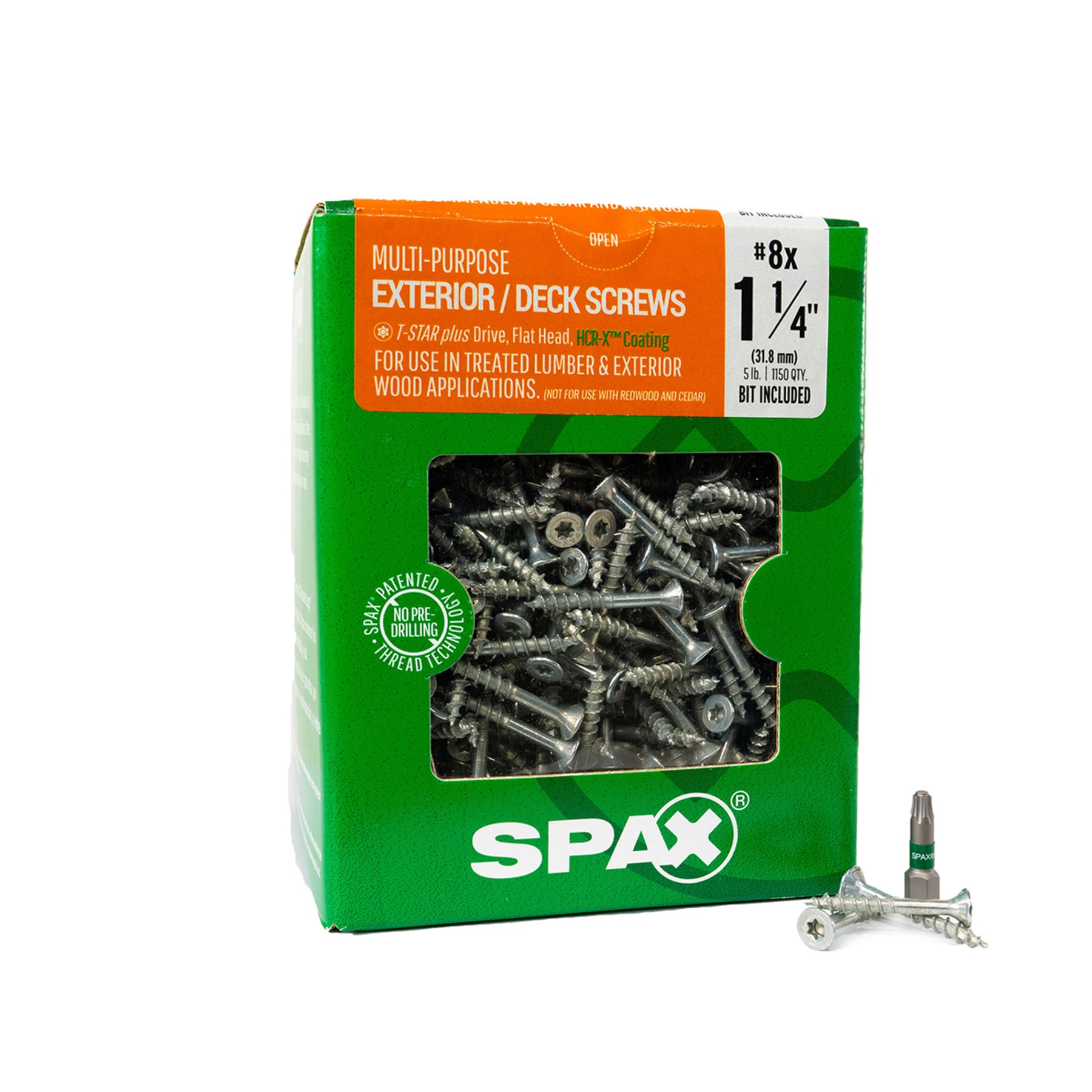 SPAX 4191670400327 Multi-Material #8 x 1-1/4-in Double-barrier Exterior Wood screws ( 1150 -Per Box )