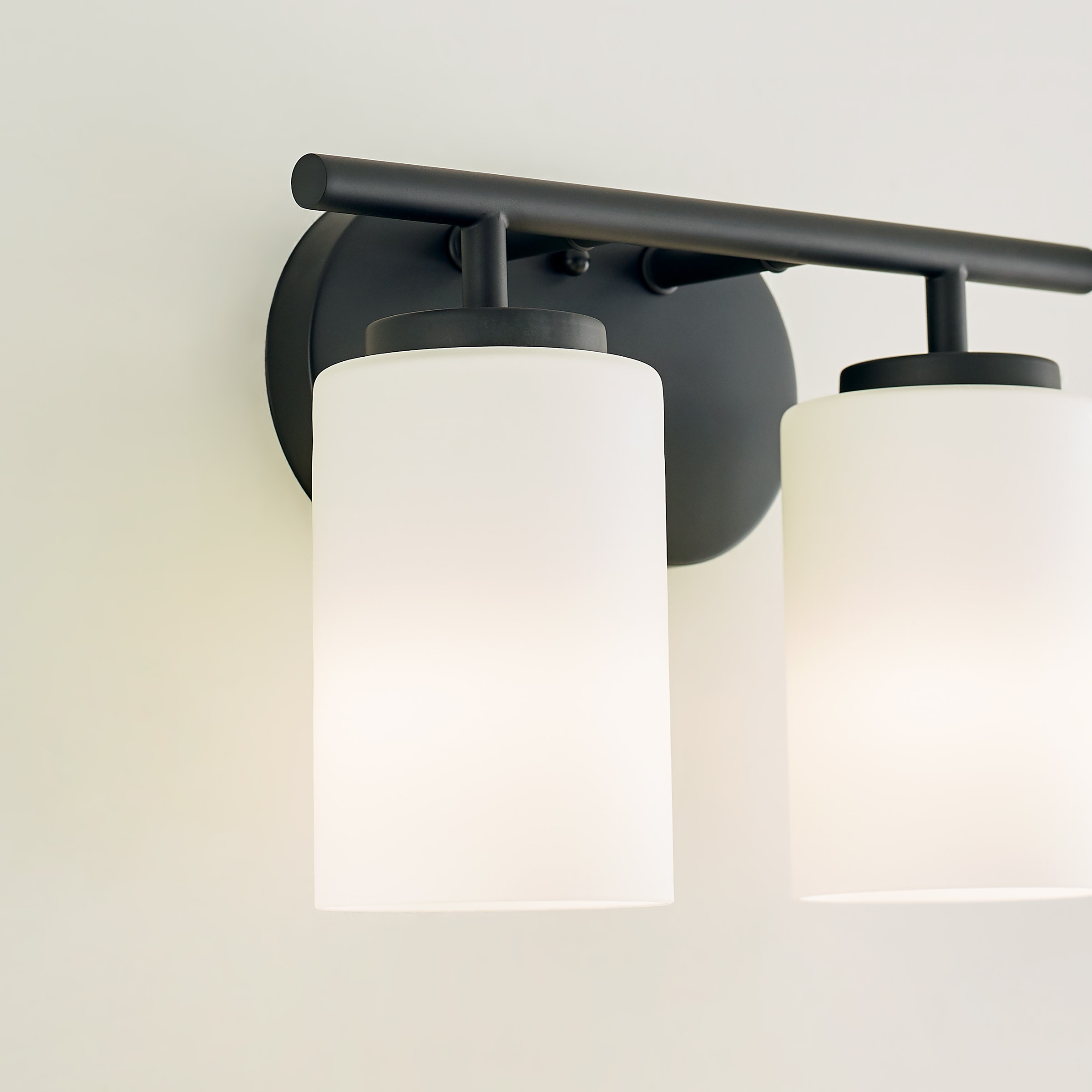 Midnight Black Bronze 2-Light Vanity Fixture with Opal Glass