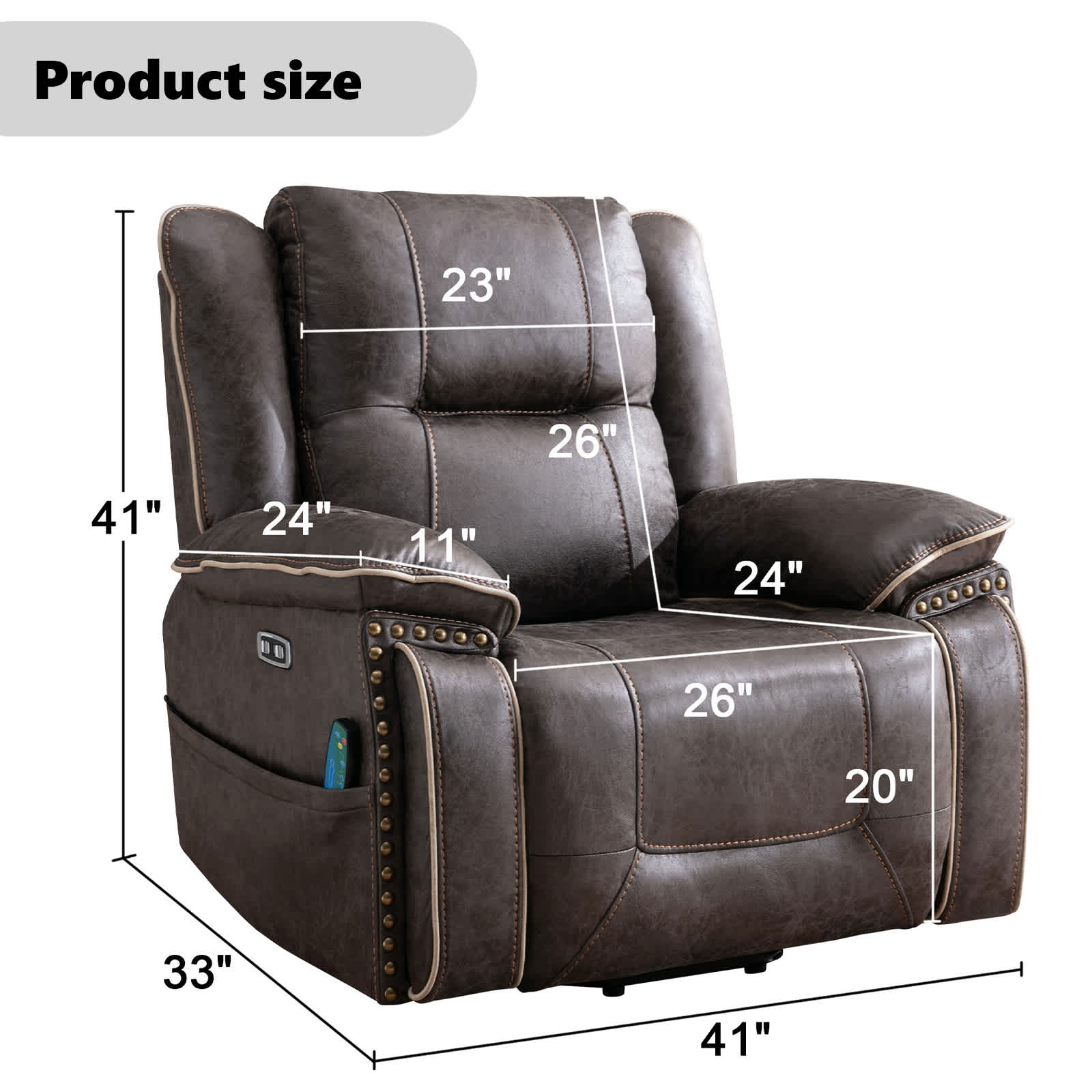 Bestier USLOW-L510258F-GREY recliners - View #4