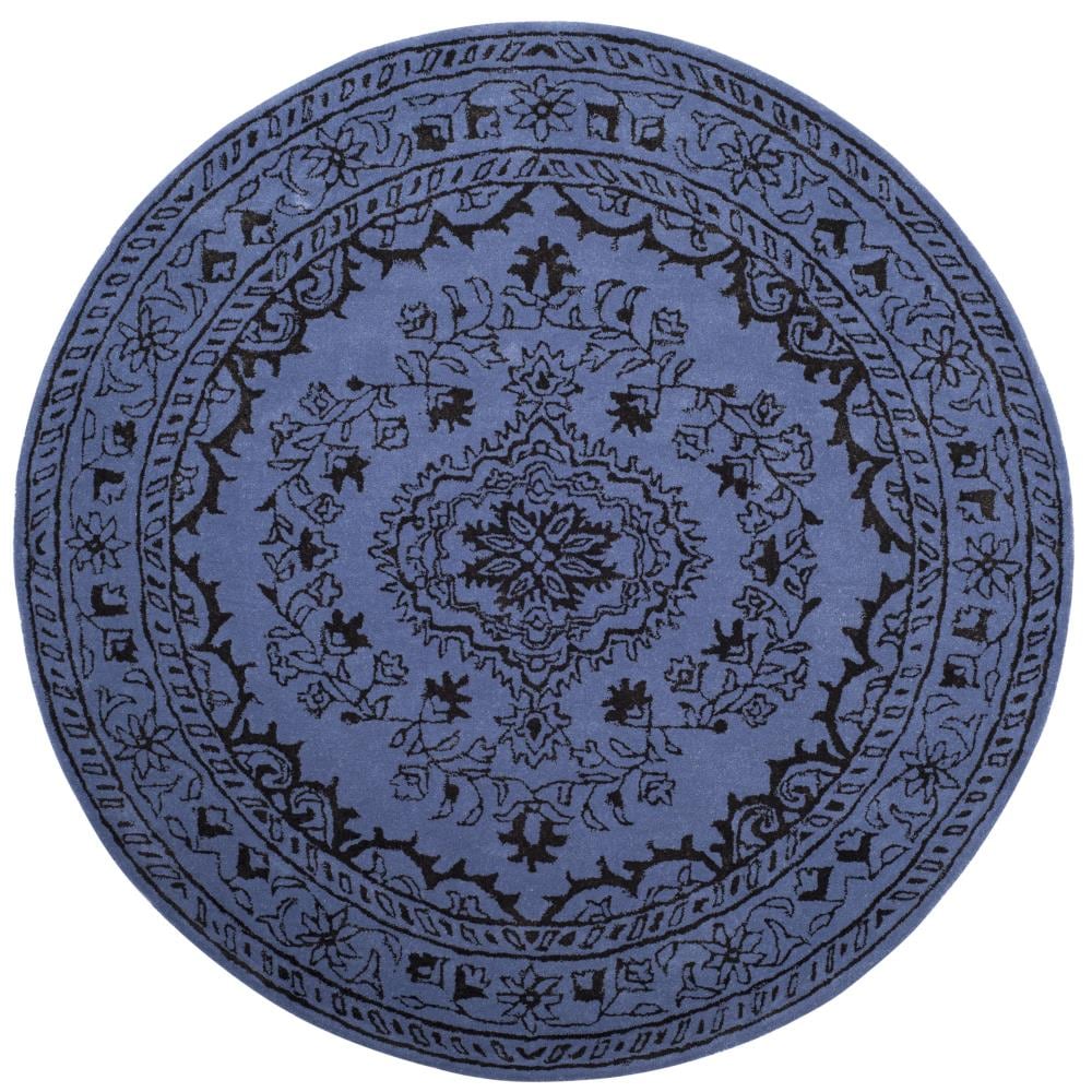 Safavieh GLM533C-6R Glamour Juno 6 x 6 (ft) Tufted Synthetic Purple Round Indoor Floral/Botanical Vintage Area rug