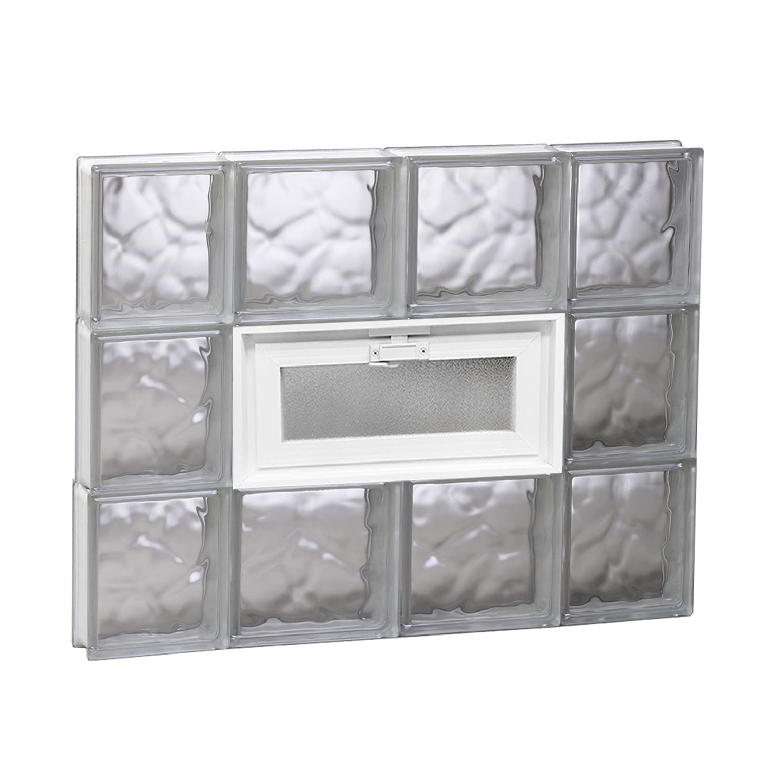 REDI2SET V2824DC Wavy Glass 27-in x 23-1/4-in Frameless Replacement Vented Glass Block Window