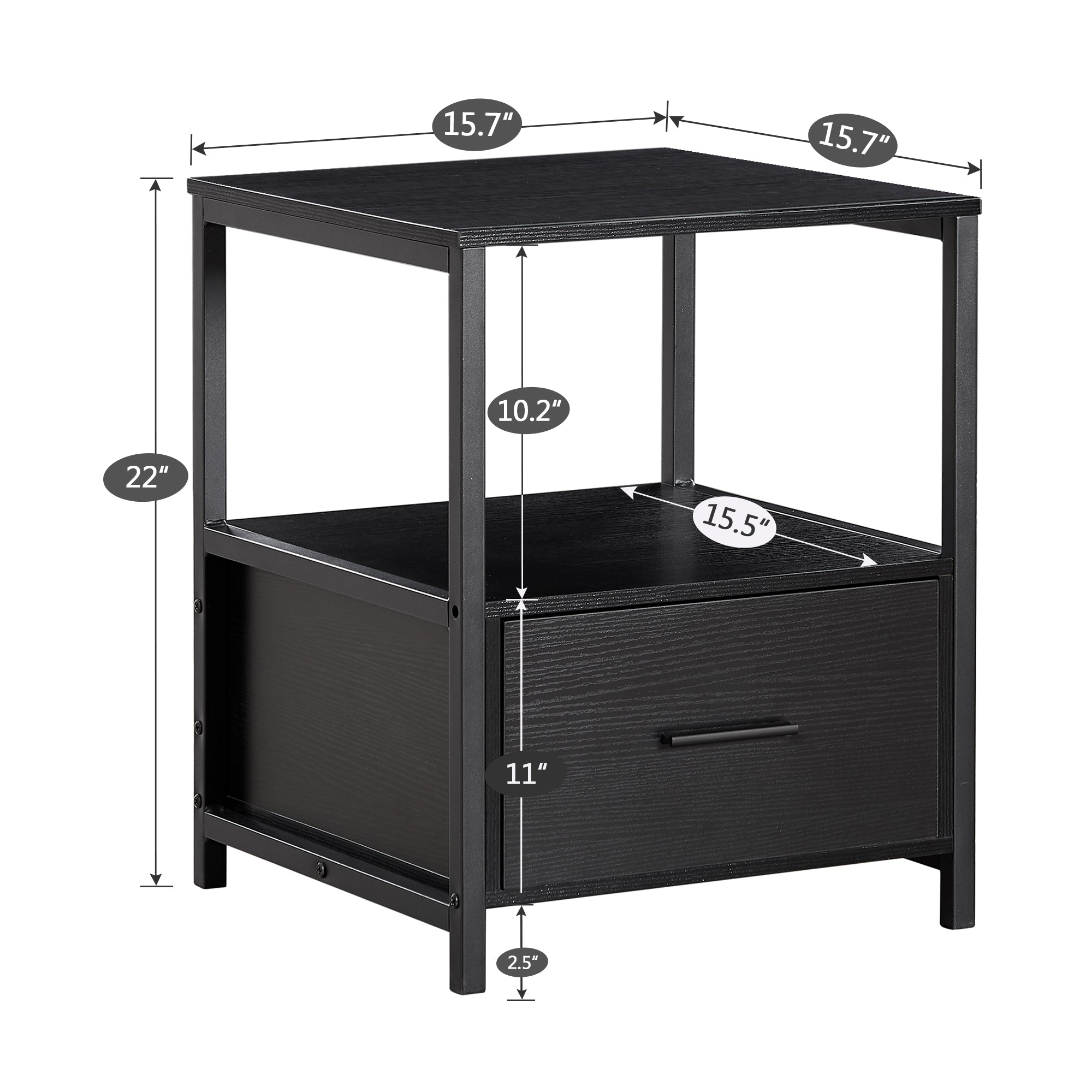 Vecelo LOE-DX-T05-BLACK-A2 nightstands - View #3