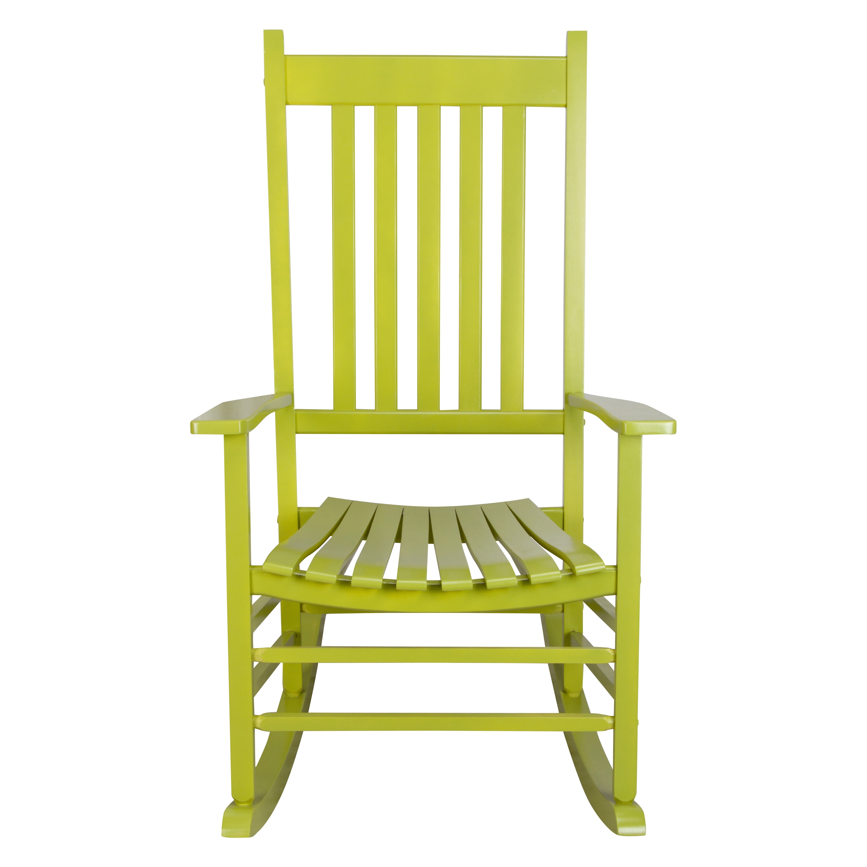 Shine Company 4332LM 4332 Lime Wood Frame Rocking Chair with Slat Seat