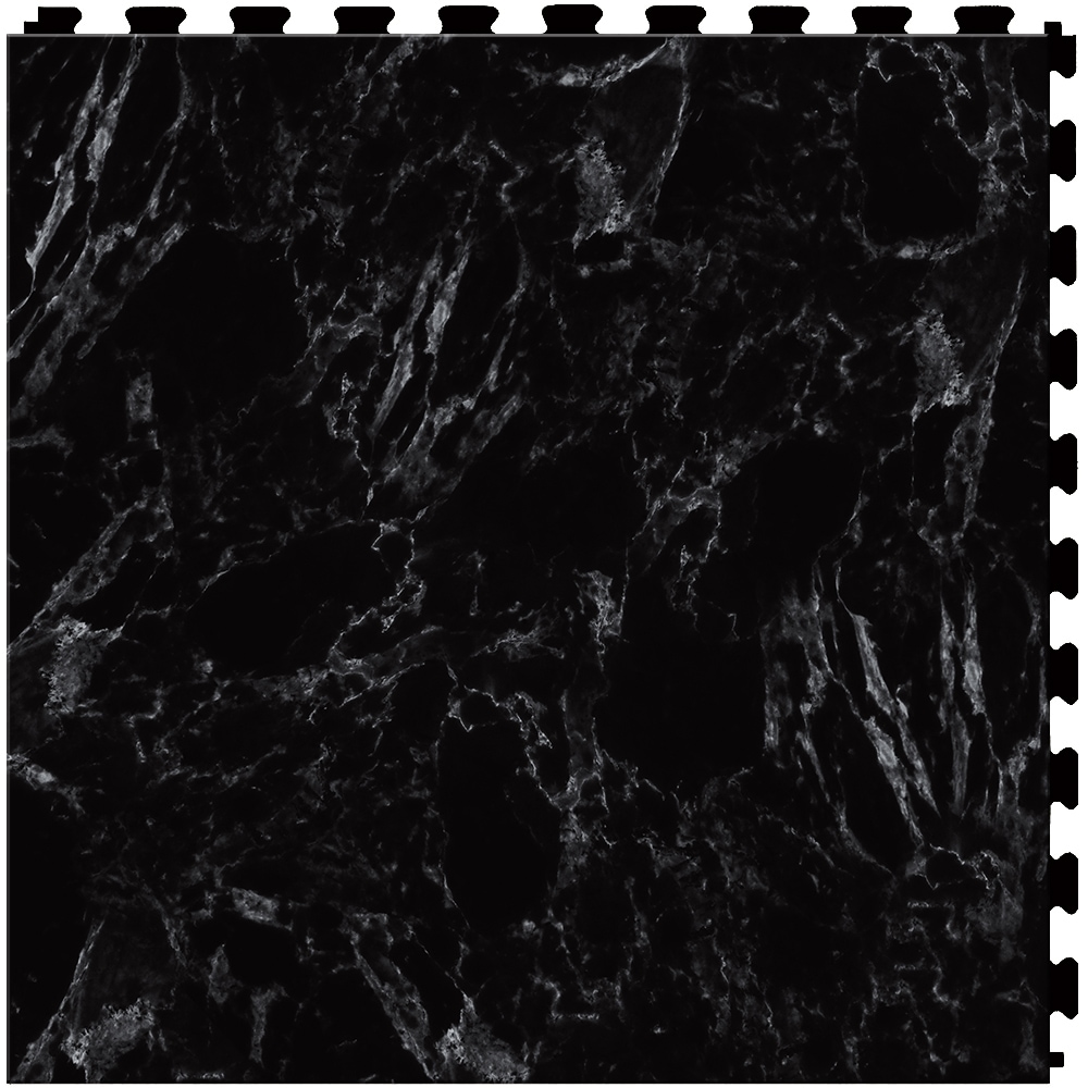 Black Marble Luxury Vinyl Tile - Cork Back