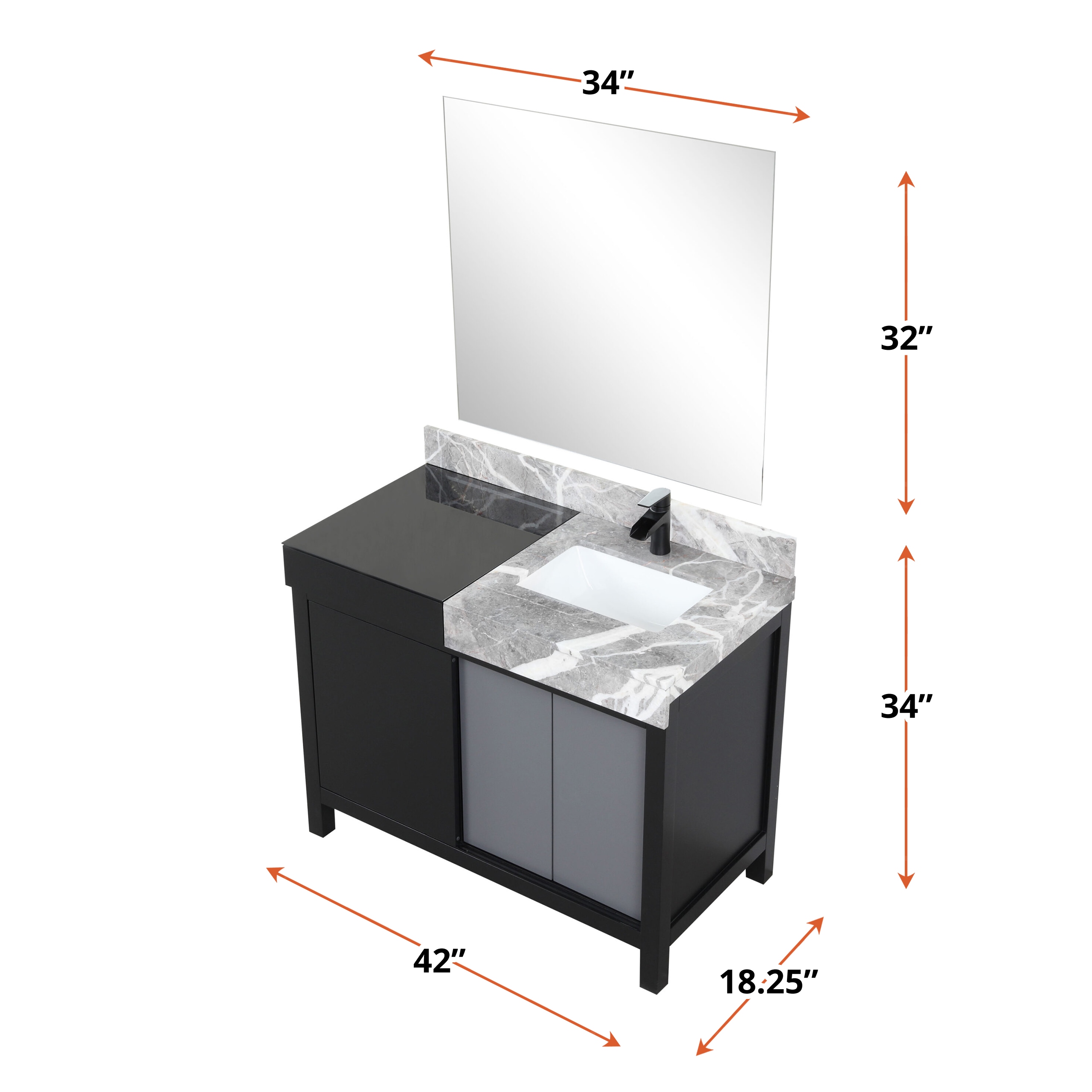 Lexora LZ342242SLISM34FCM Bath-Vanity-Combo - View #7