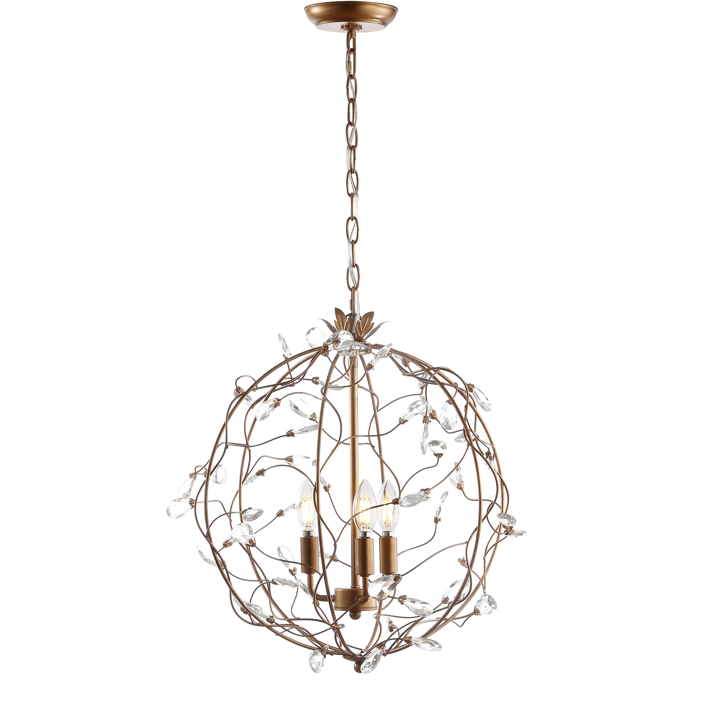 Isabelle 20" Adjustable Antique Gold LED Pendant Light