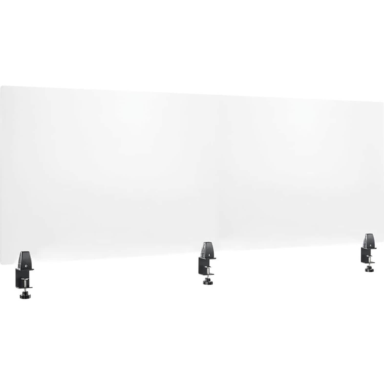 Global Industrial 695842 Interion By  695842 60-inW x 24-inH Mounted Clear Desk Divider