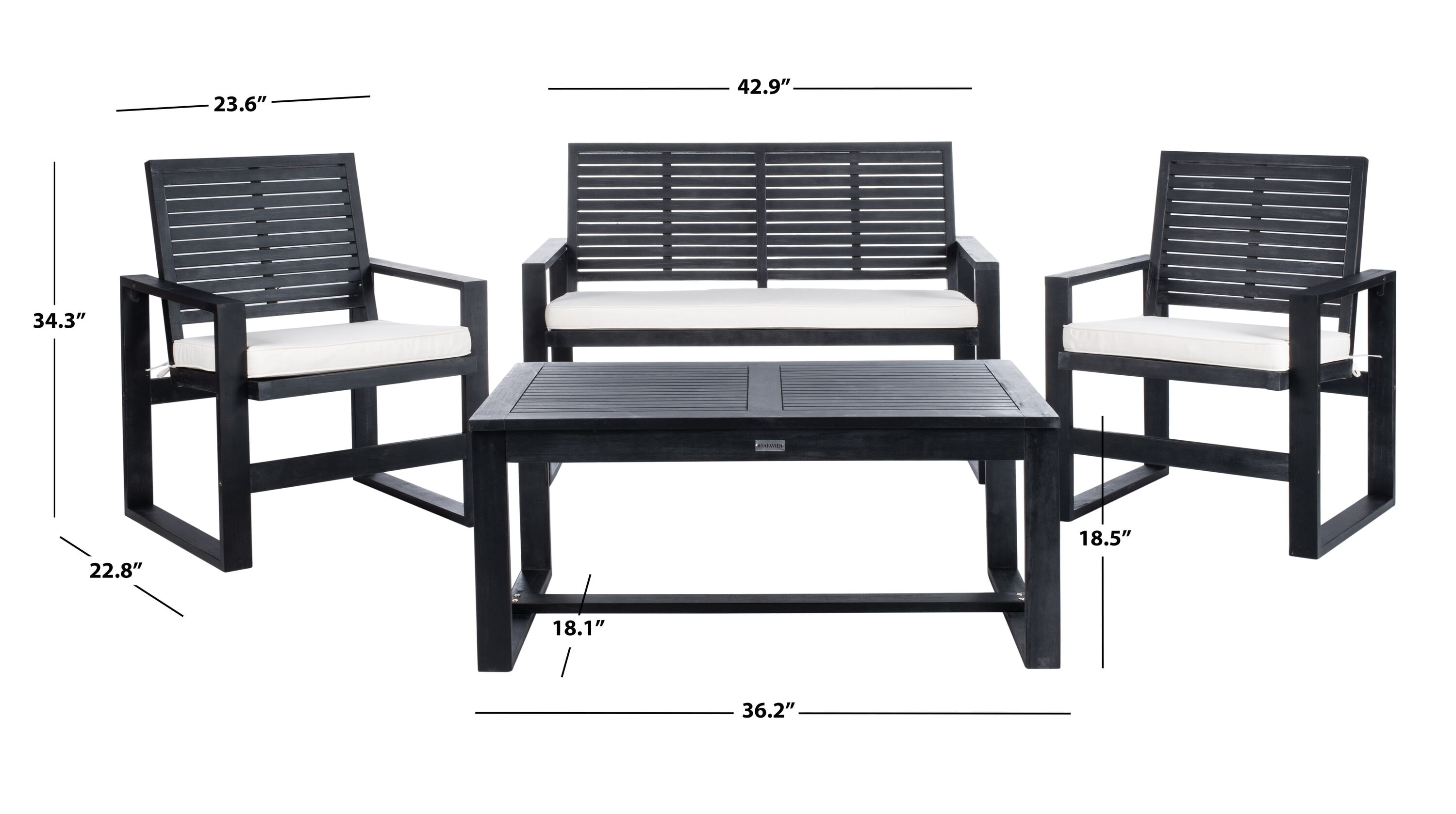 Safavieh FOX6007E Patio-Conversation-Sets - View #3