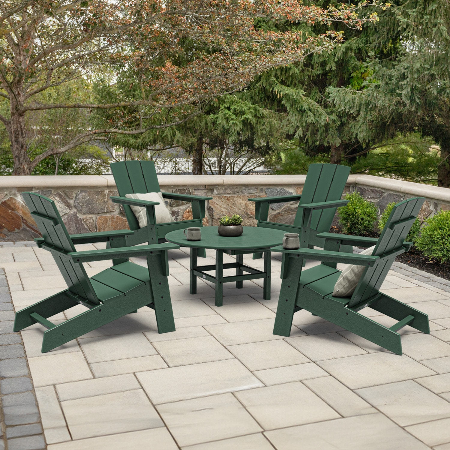 allen + roth by POLYWOOD PWS779-1-GR Oakport 5 -Piece Patio Conversation Set