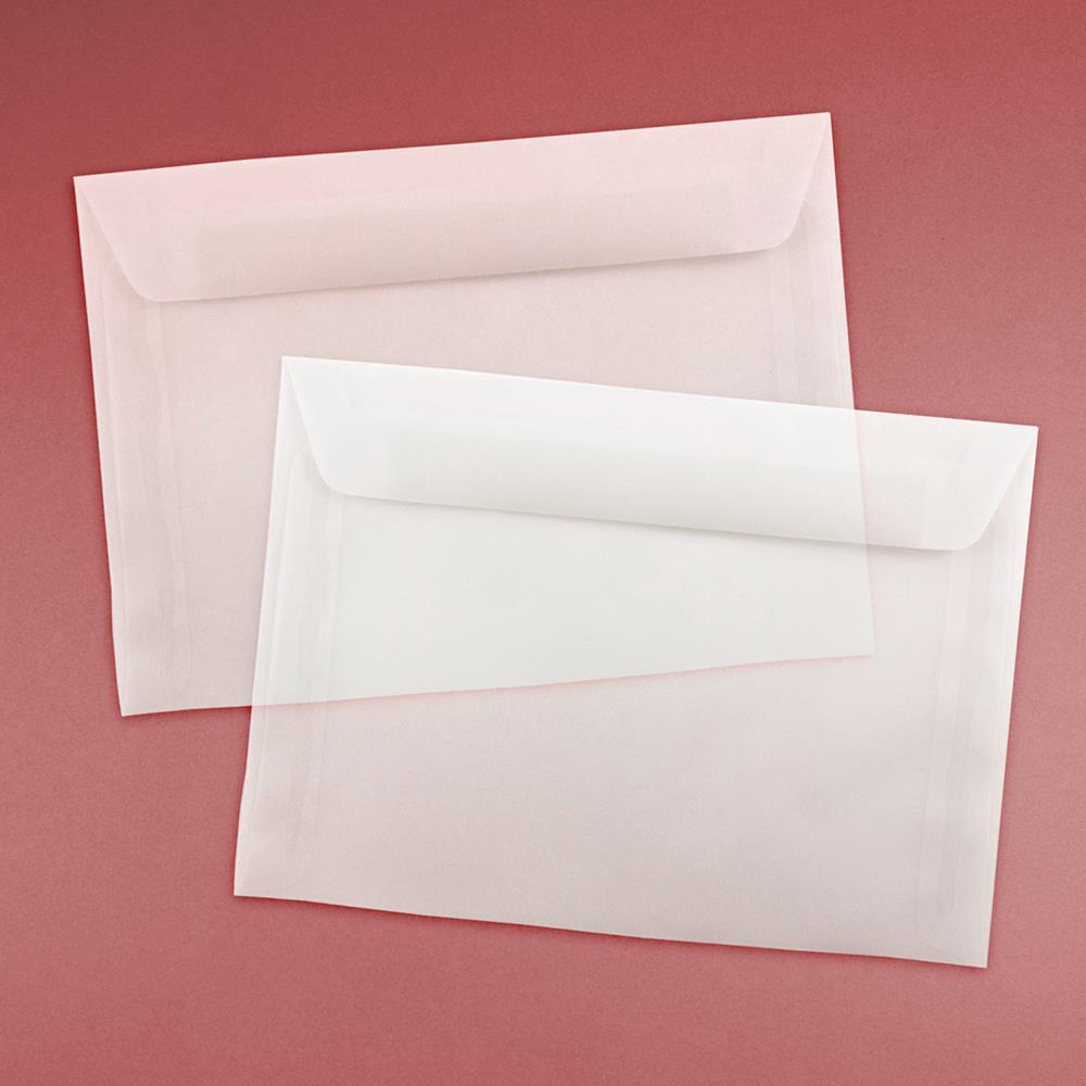 JAM PAPER 7 1/2 x 10 1/2 Booklet Translucent Vellum Envelopes - Clear -  25/Pack