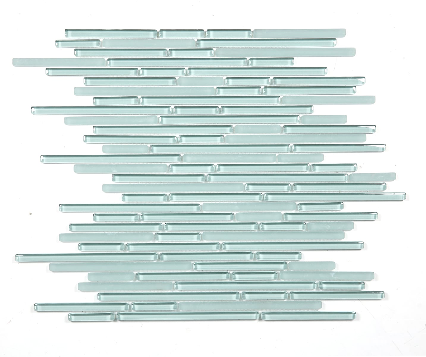 Abolos LWSHDCLNR-GN New Era Green 12-in x 12-in Glossy Glass Brick Look Linear Mosaic Wall Tile (10-sq. ft/ Carton)